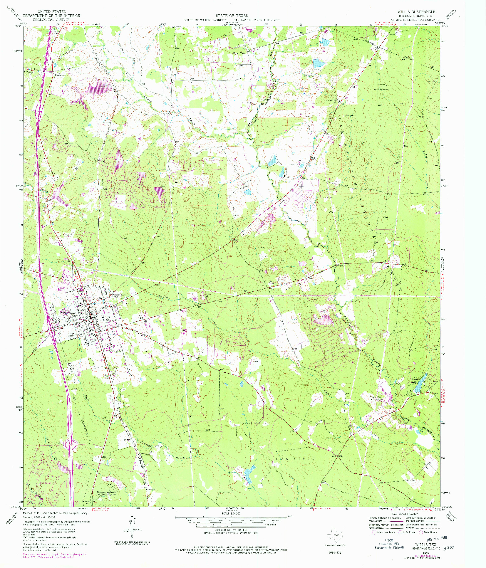 USGS 1:24000-SCALE QUADRANGLE FOR WILLIS, TX 1960