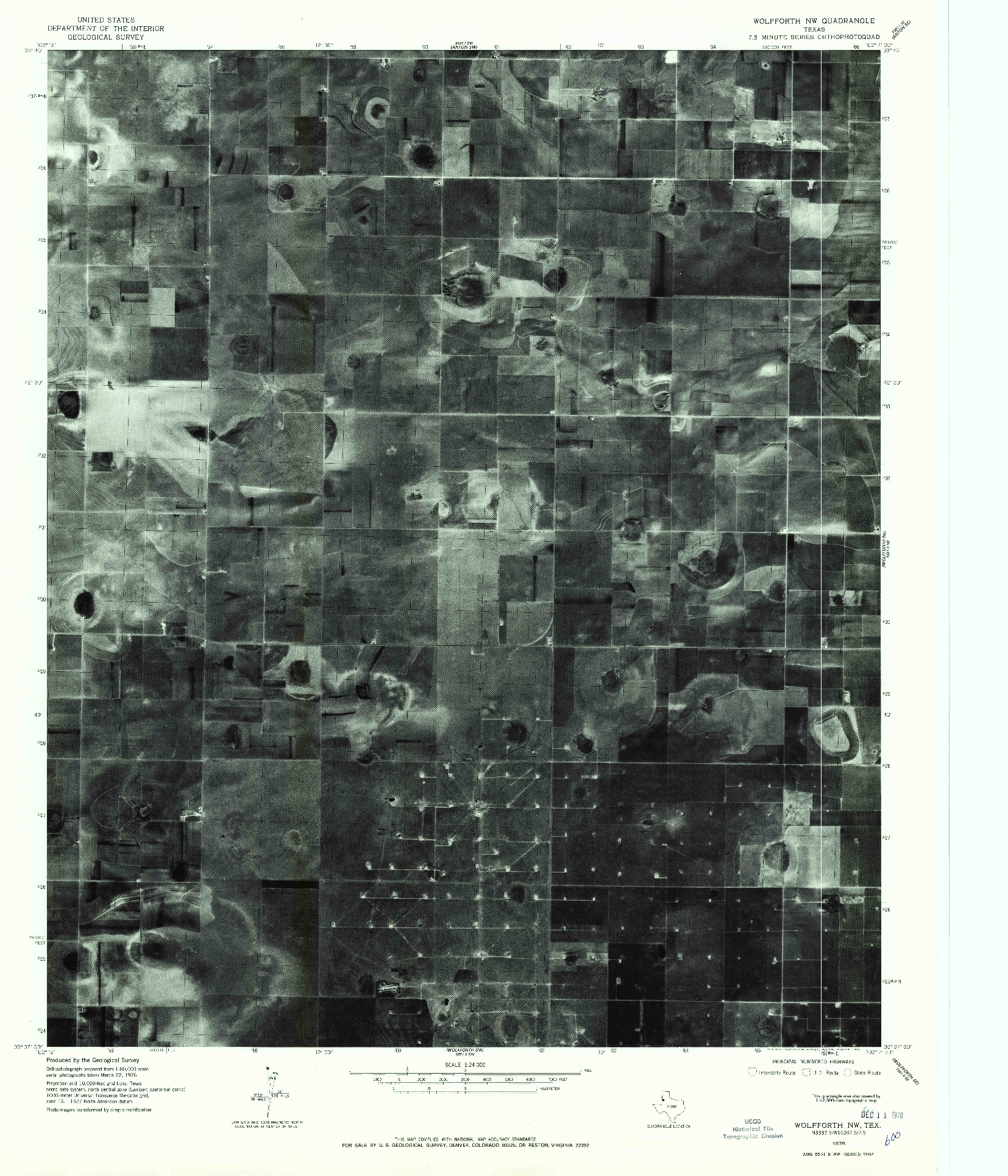 USGS 1:24000-SCALE QUADRANGLE FOR WOLFFORTH NW, TX 1976