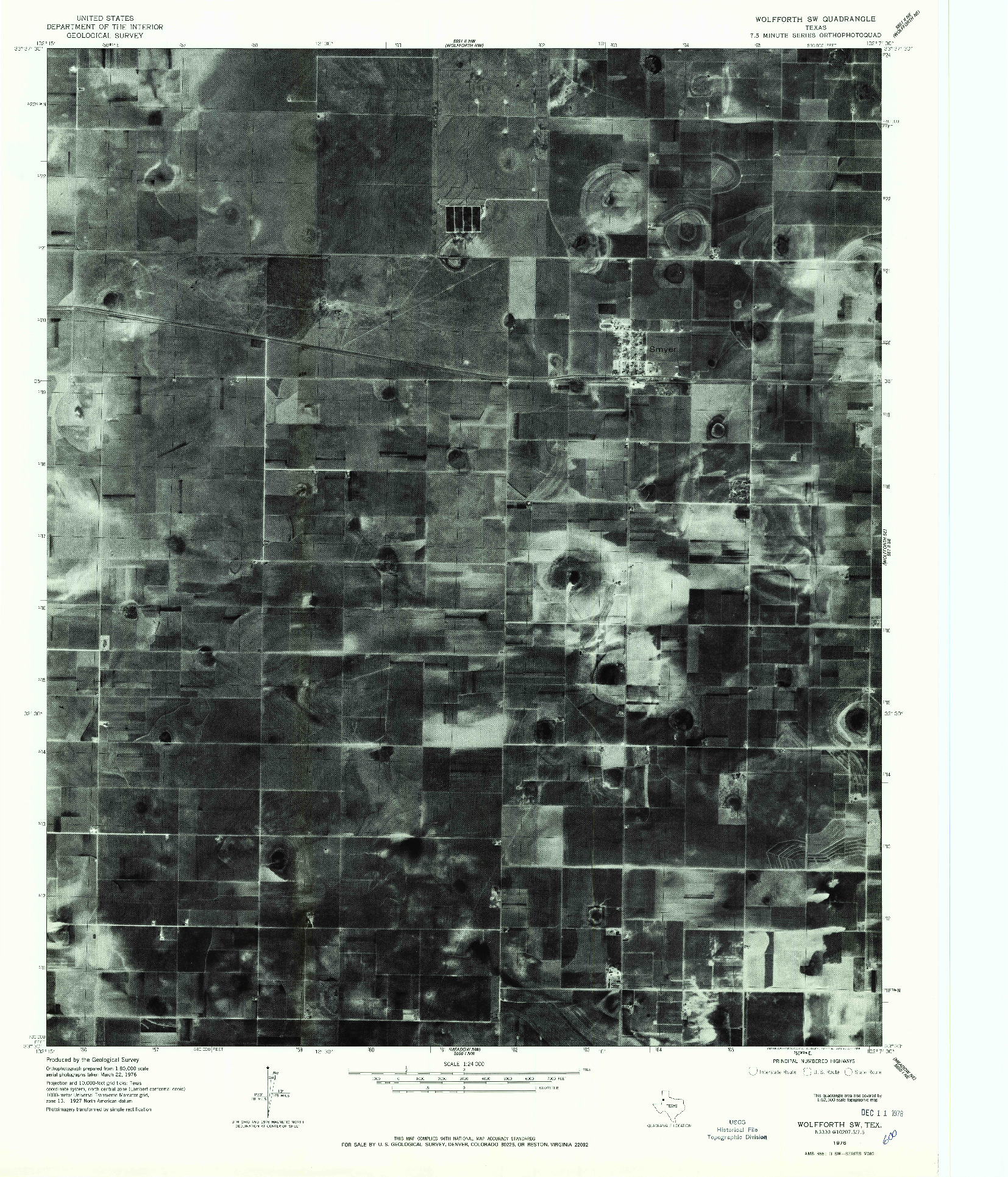 USGS 1:24000-SCALE QUADRANGLE FOR WOLFFORTH SW, TX 1976