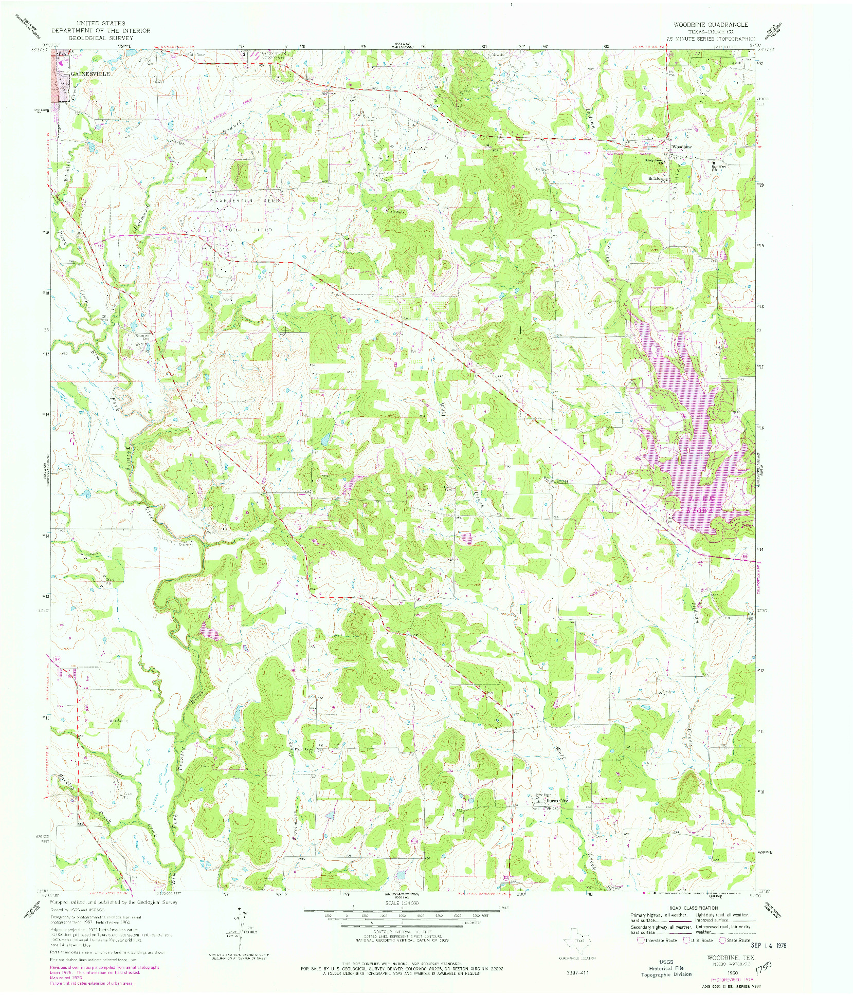 USGS 1:24000-SCALE QUADRANGLE FOR WOODBINE, TX 1960