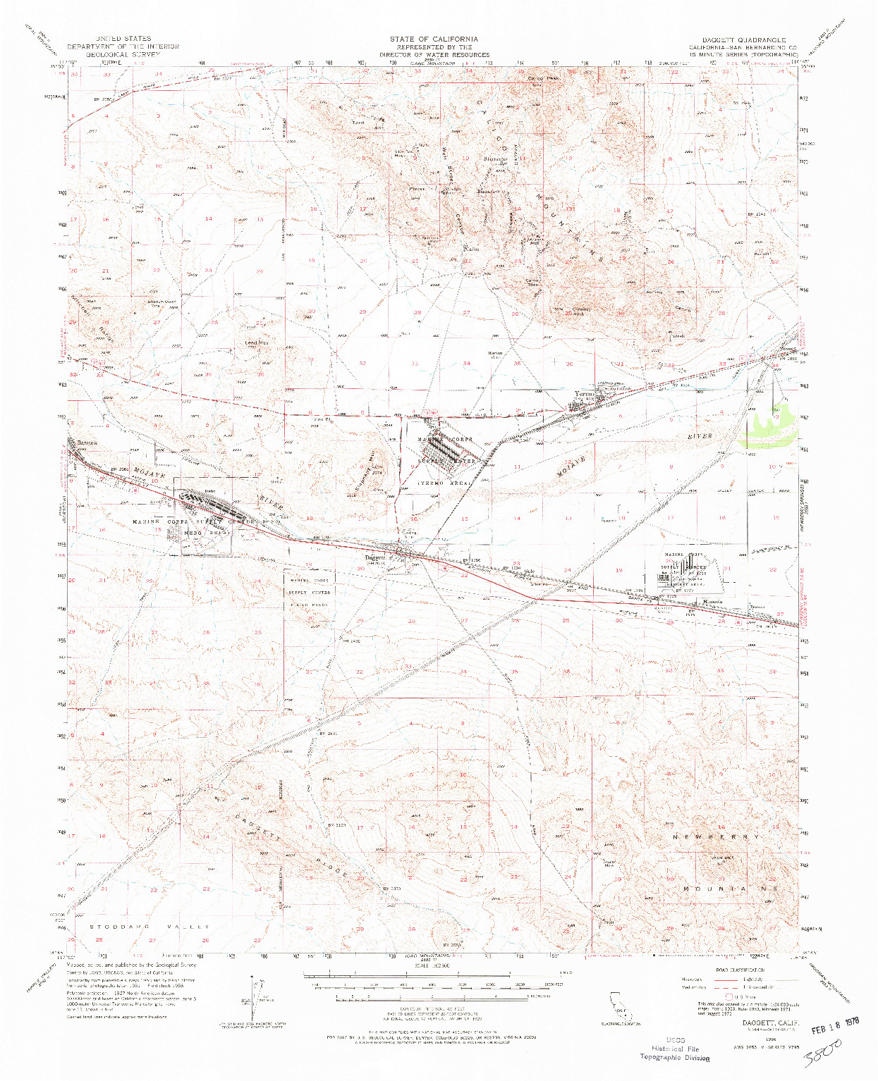 USGS 1:62500-SCALE QUADRANGLE FOR DAGGETT, CA 1956