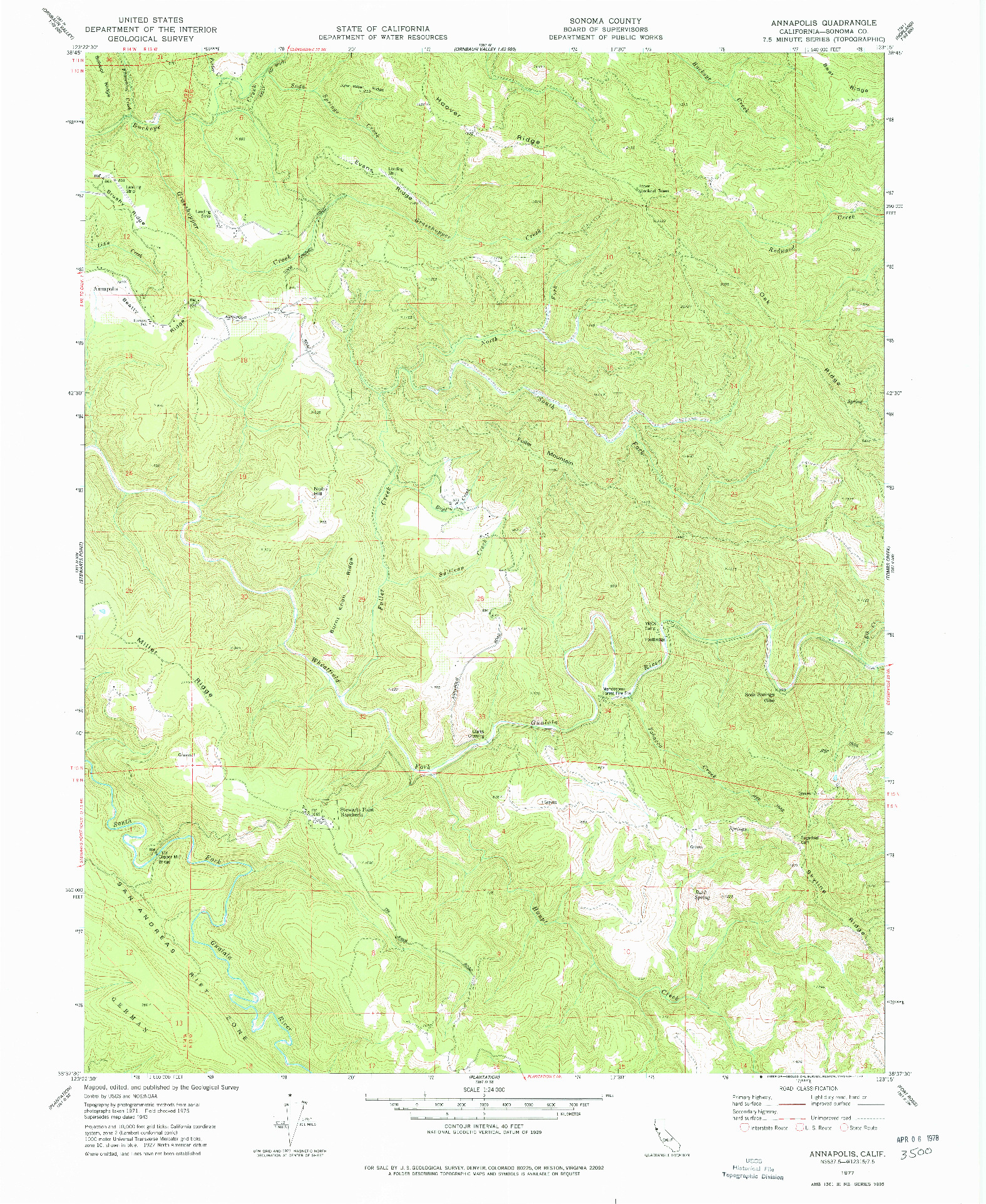 USGS 1:24000-SCALE QUADRANGLE FOR ANNAPOLIS, CA 1977