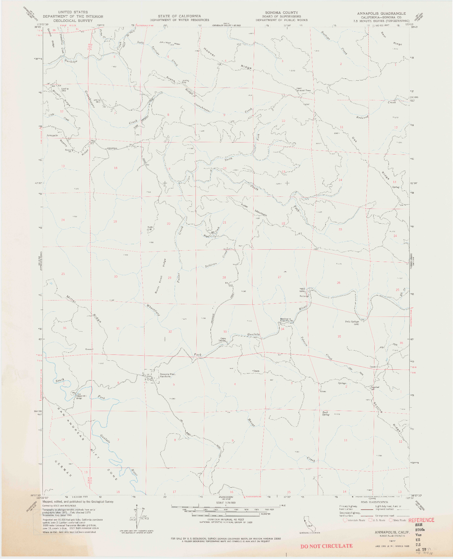 USGS 1:24000-SCALE QUADRANGLE FOR ANNAPOLIS, CA 1977