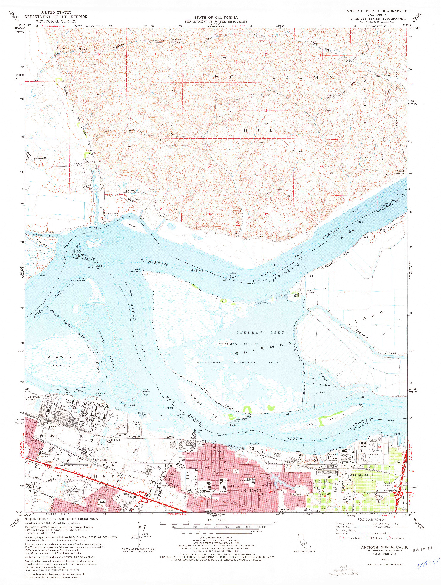 USGS 1:24000-SCALE QUADRANGLE FOR ANTIOCH NORTH, CA 1978