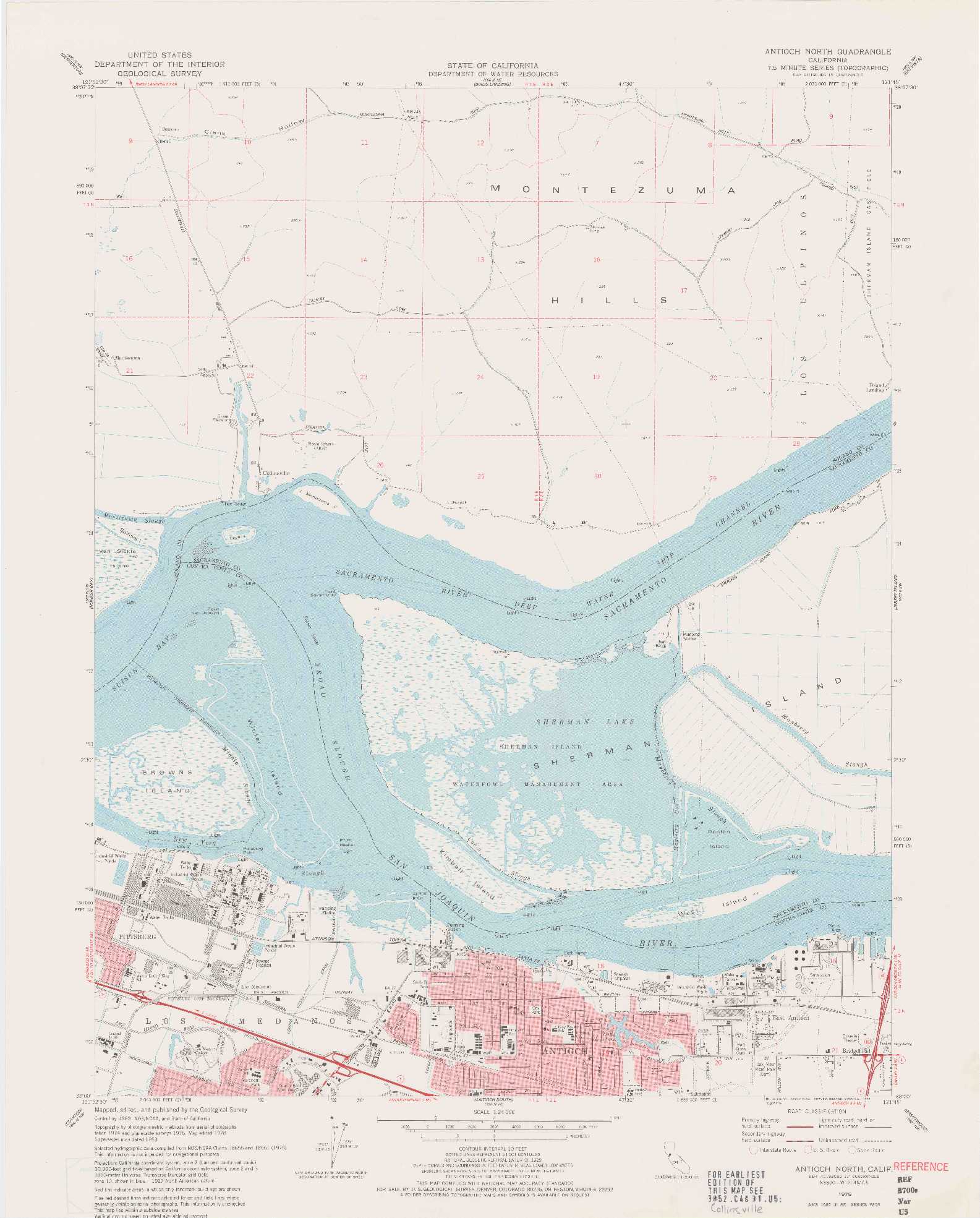 USGS 1:24000-SCALE QUADRANGLE FOR ANTIOCH NORTH, CA 1978