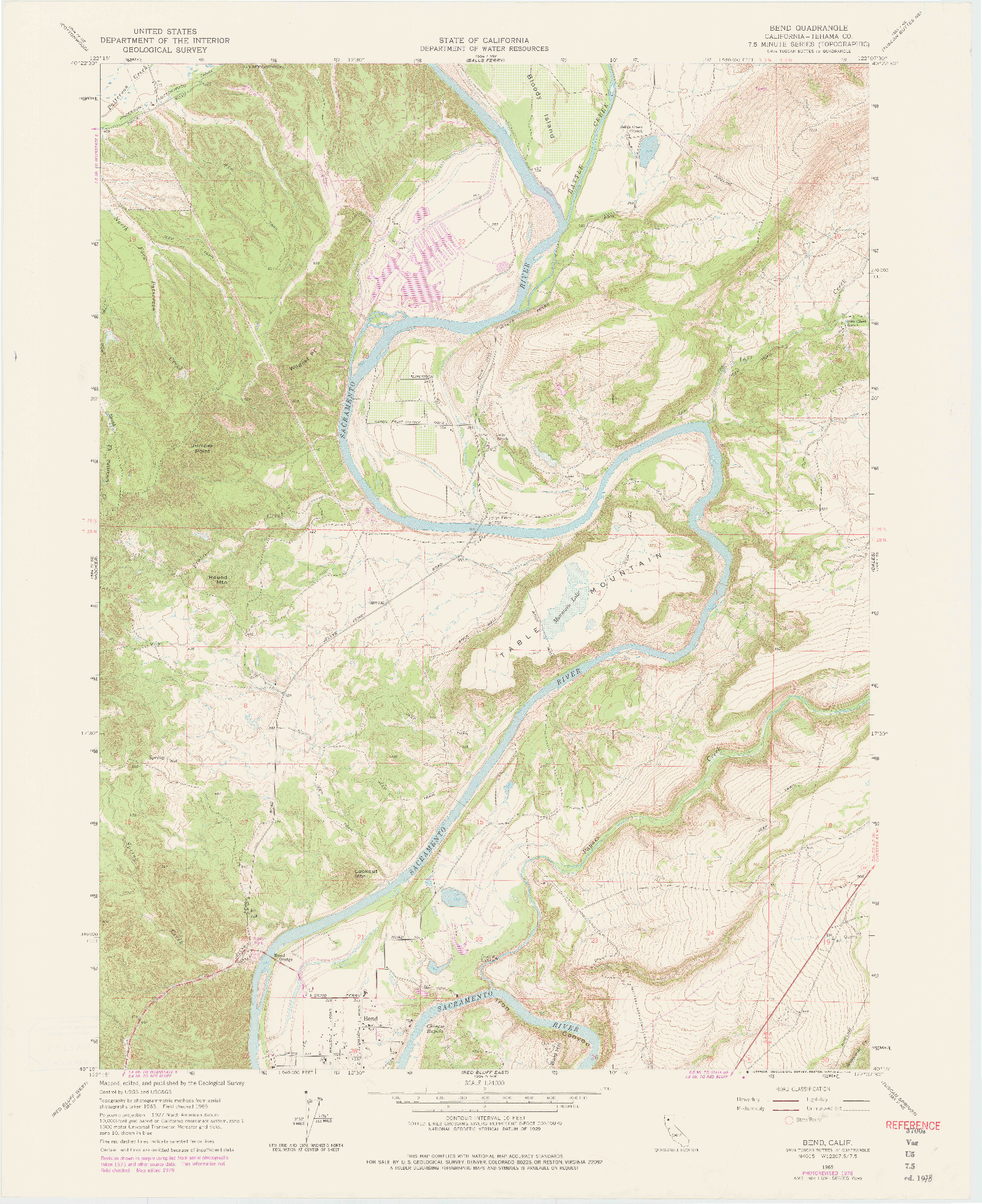 USGS 1:24000-SCALE QUADRANGLE FOR BEND, CA 1965