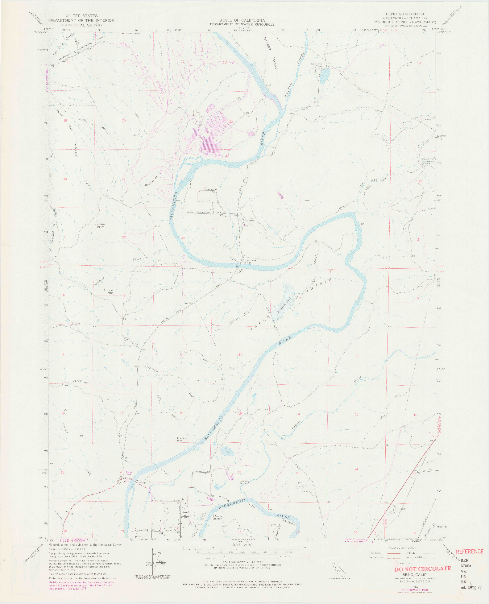 USGS 1:24000-SCALE QUADRANGLE FOR BEND, CA 1965