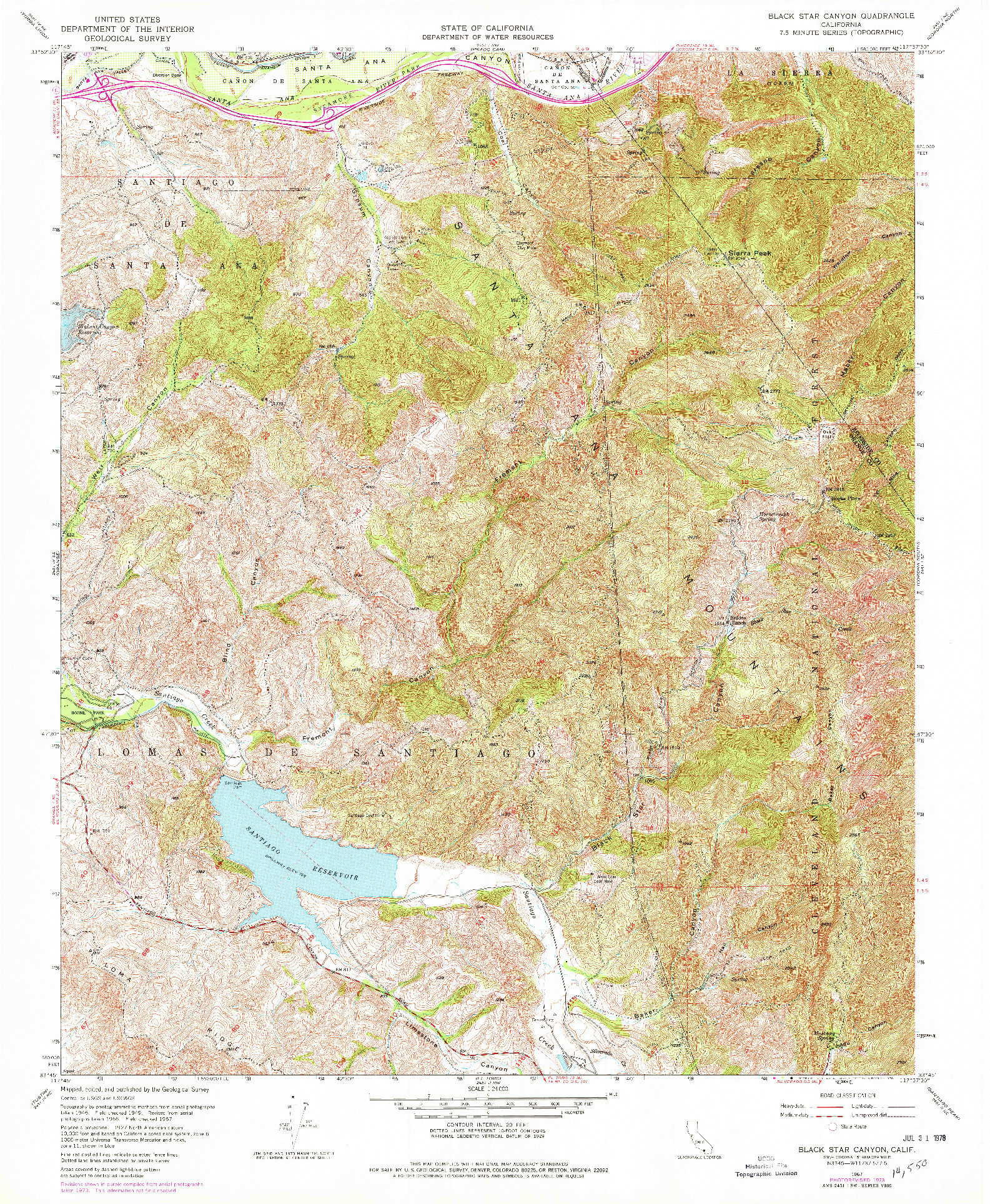 USGS 1:24000-SCALE QUADRANGLE FOR BLACK STAR CANYON, CA 1967