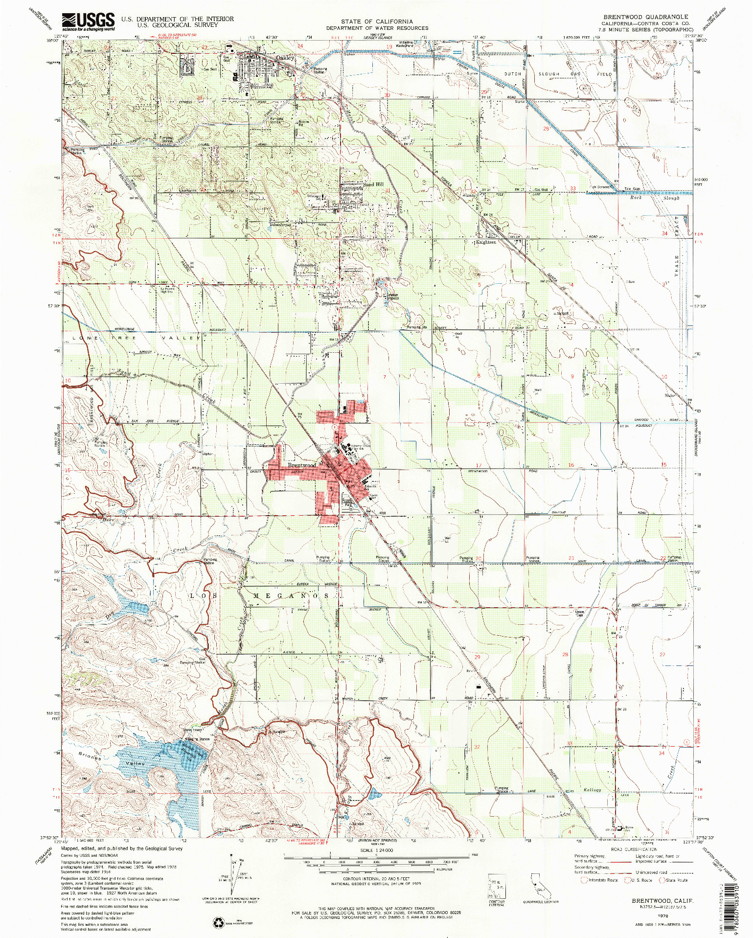 USGS 1:24000-SCALE QUADRANGLE FOR BRENTWOOD, CA 1978