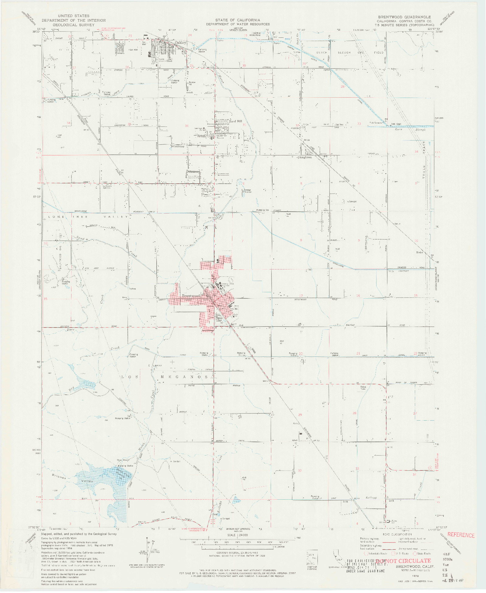 USGS 1:24000-SCALE QUADRANGLE FOR BRENTWOOD, CA 1978