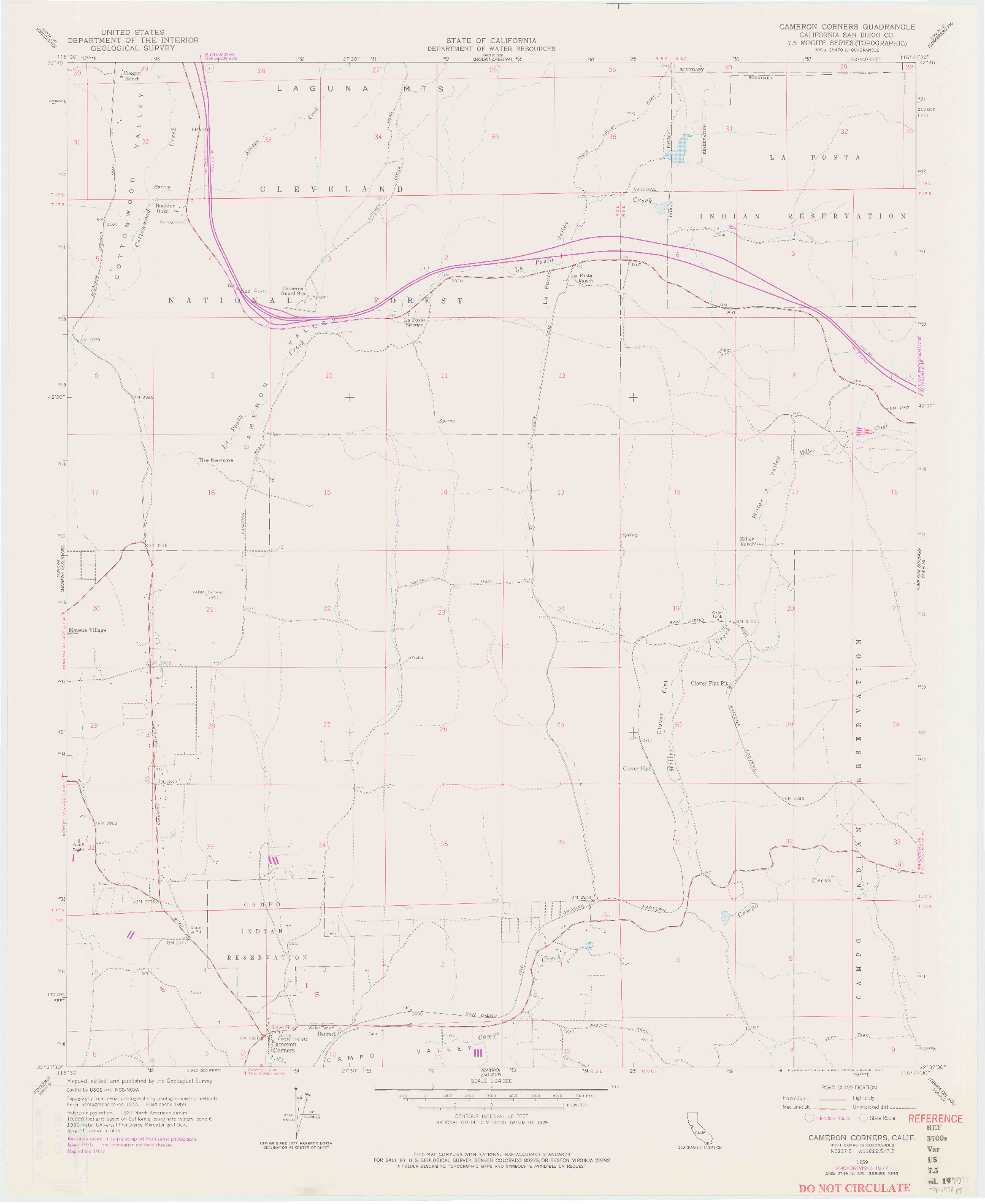 USGS 1:24000-SCALE QUADRANGLE FOR CAMERON CORNERS, CA 1959