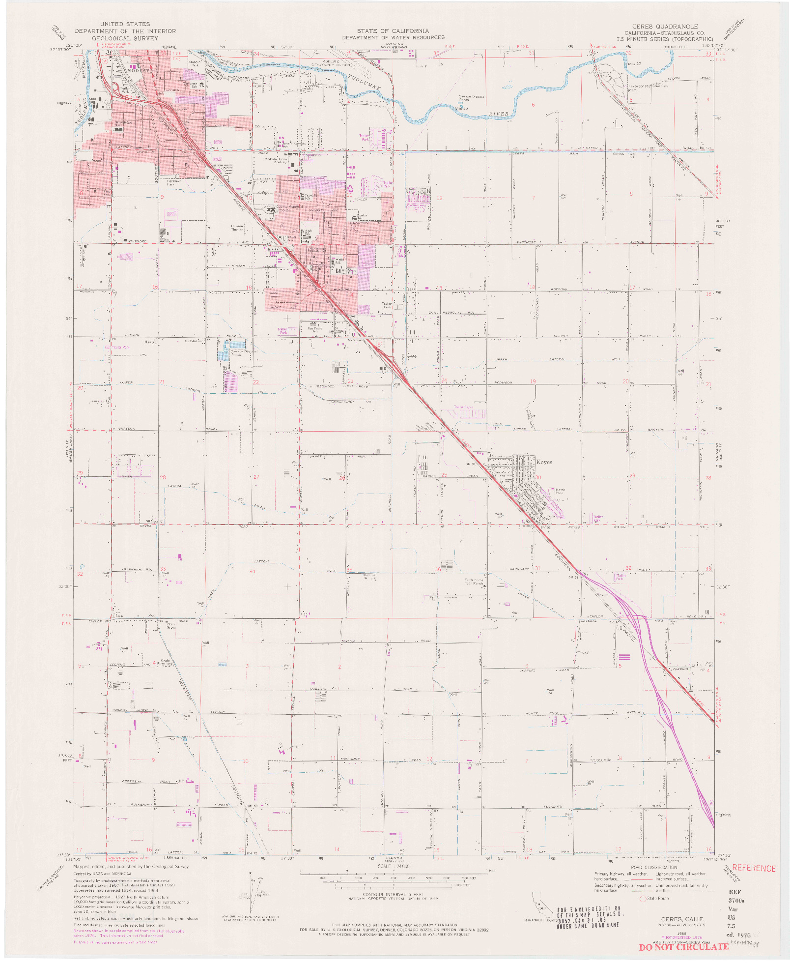 USGS 1:24000-SCALE QUADRANGLE FOR CERES, CA 1969