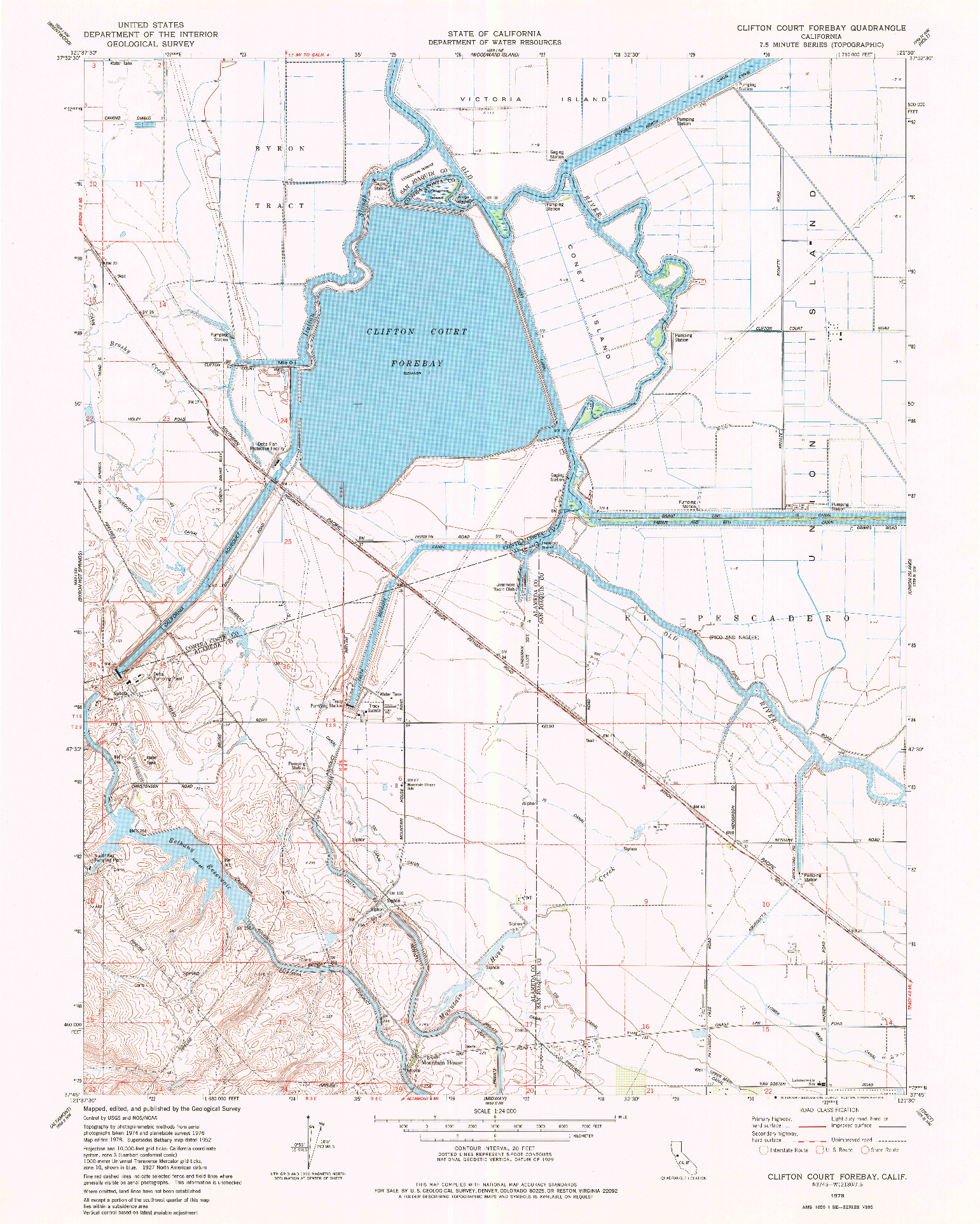 USGS 1:24000-SCALE QUADRANGLE FOR CLIFTON COURT FOREBAY, CA 1978