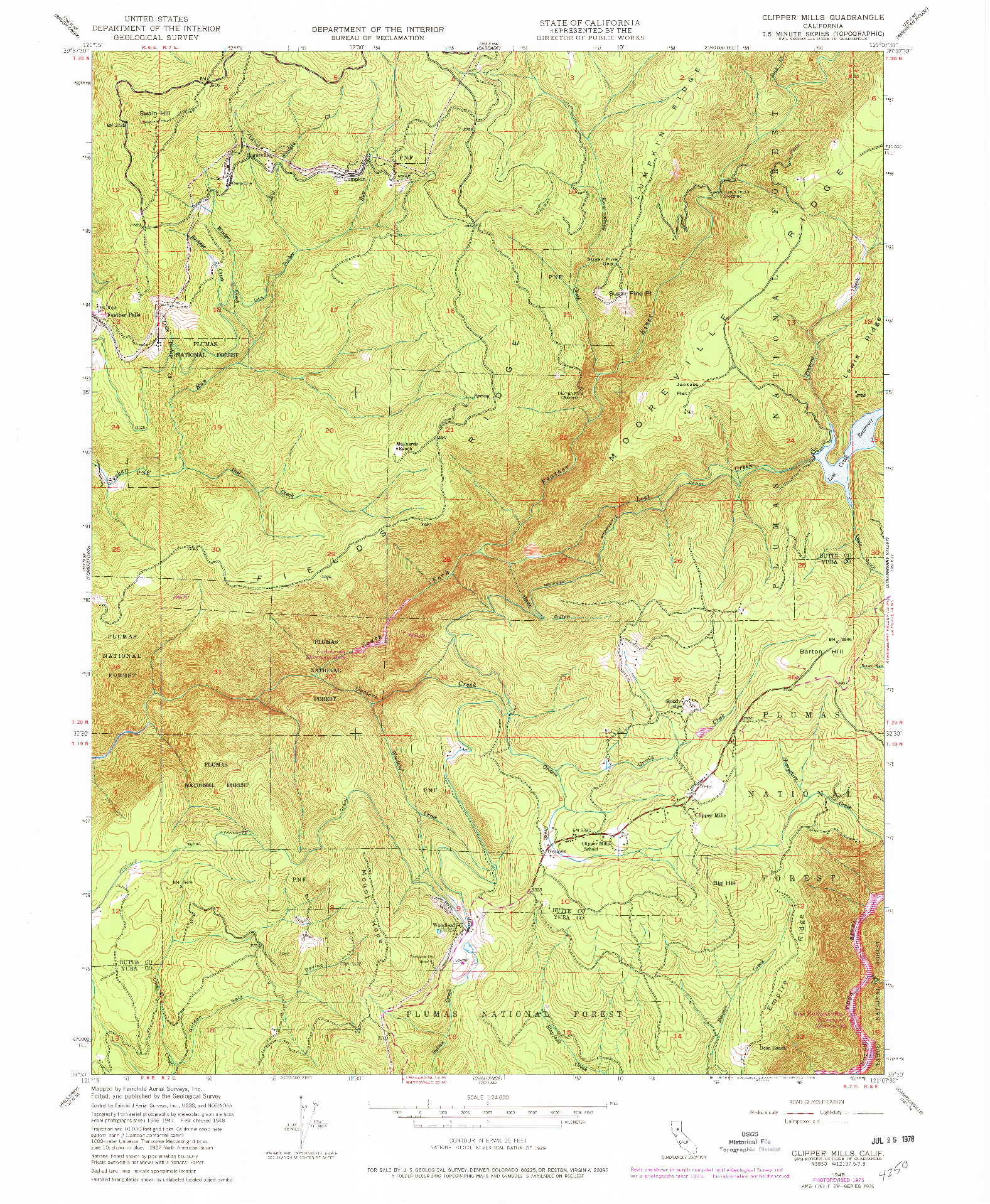 USGS 1:24000-SCALE QUADRANGLE FOR CLIPPER MILLS, CA 1948