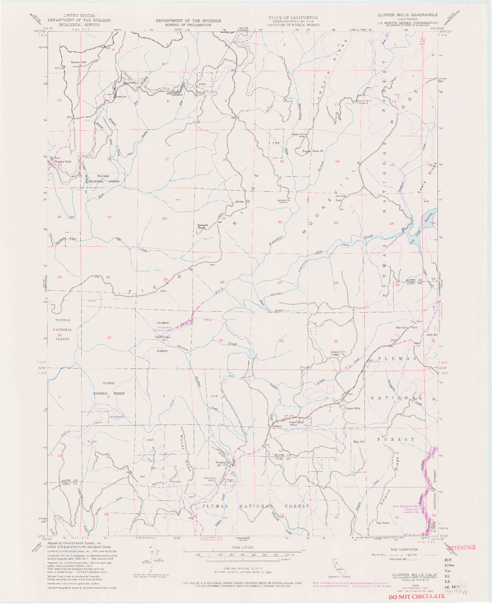 USGS 1:24000-SCALE QUADRANGLE FOR CLIPPER MILLS, CA 1948