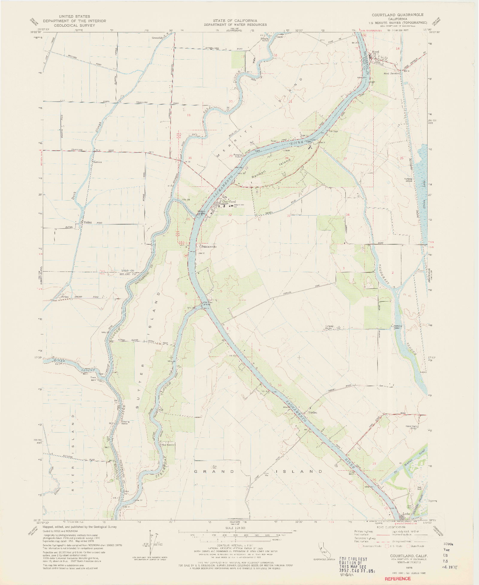 USGS 1:24000-SCALE QUADRANGLE FOR COURTLAND, CA 1978