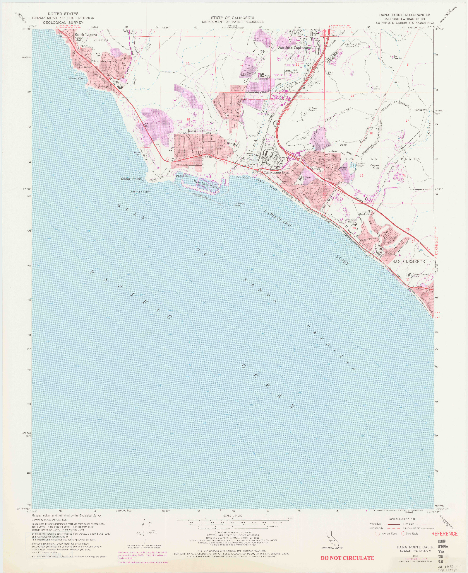 USGS 1:24000-SCALE QUADRANGLE FOR DANA POINT, CA 1968