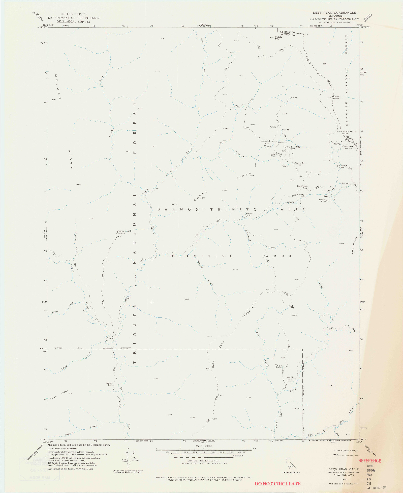 USGS 1:24000-SCALE QUADRANGLE FOR DEES PEAK, CA 1978