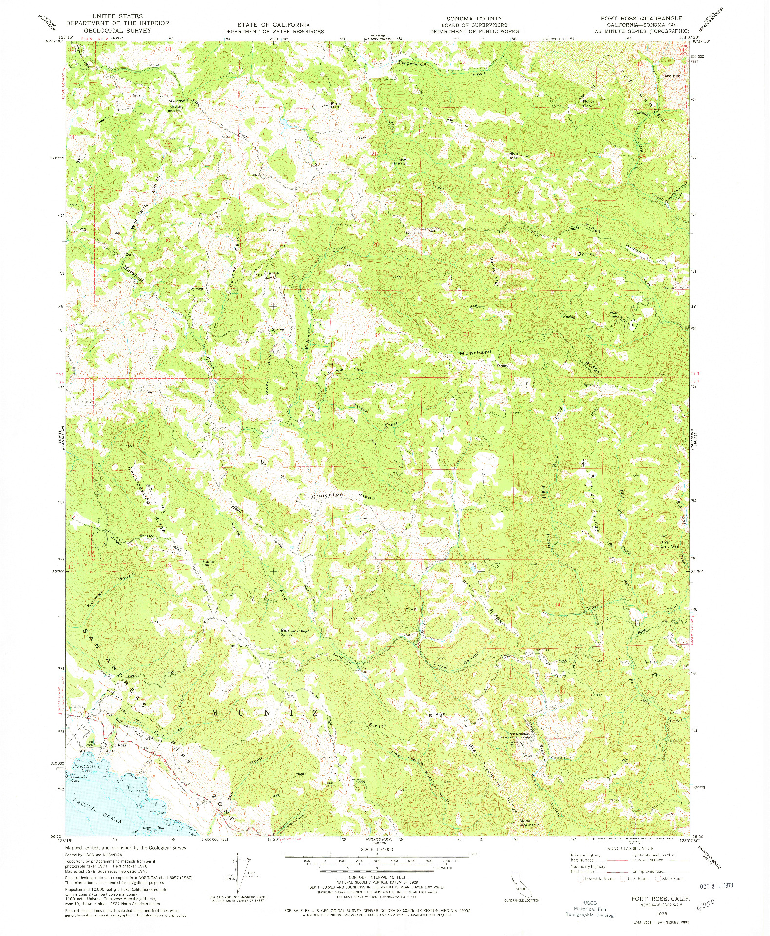 USGS 1:24000-SCALE QUADRANGLE FOR FORT ROSS, CA 1978