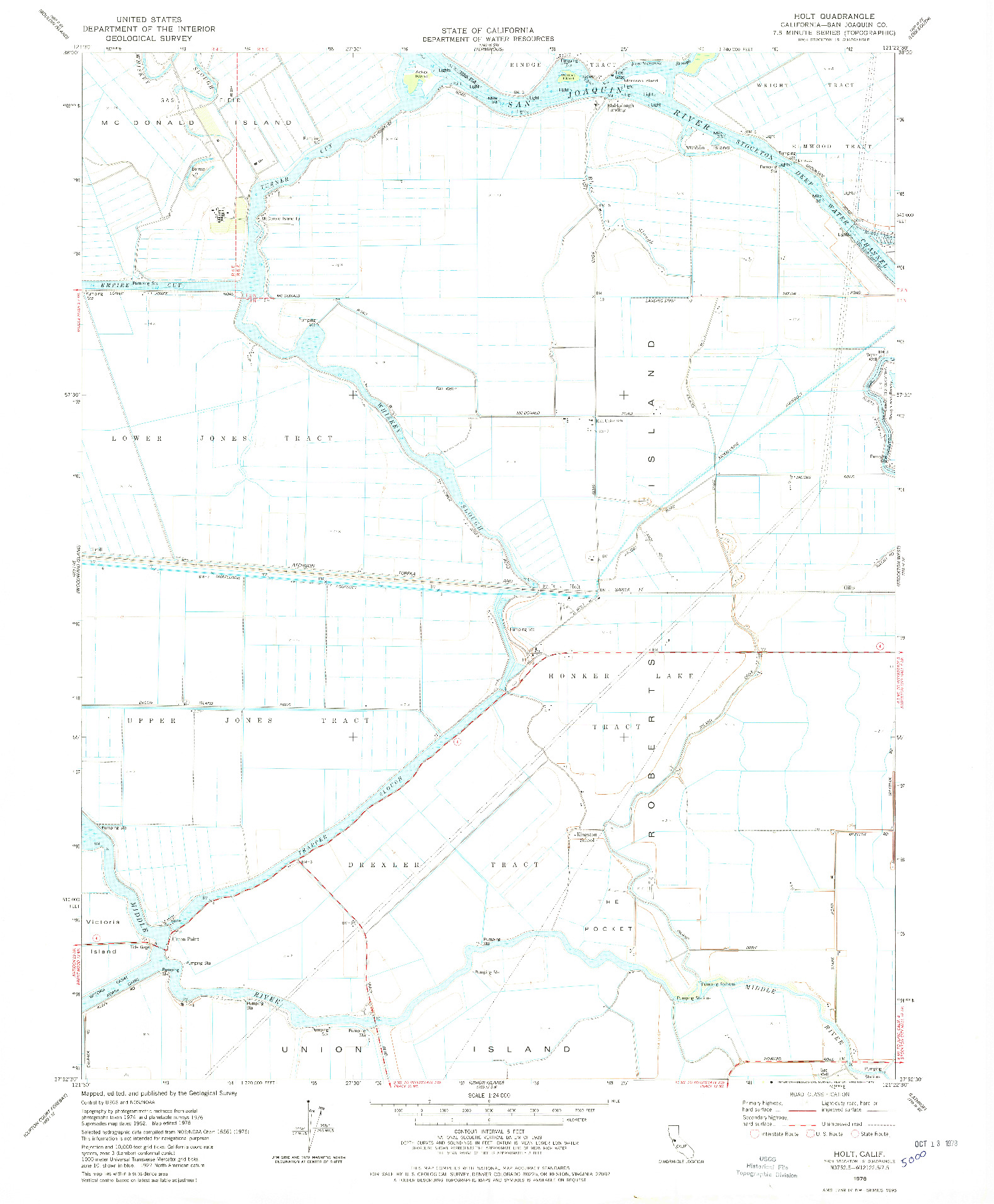 USGS 1:24000-SCALE QUADRANGLE FOR HOLT, CA 1978