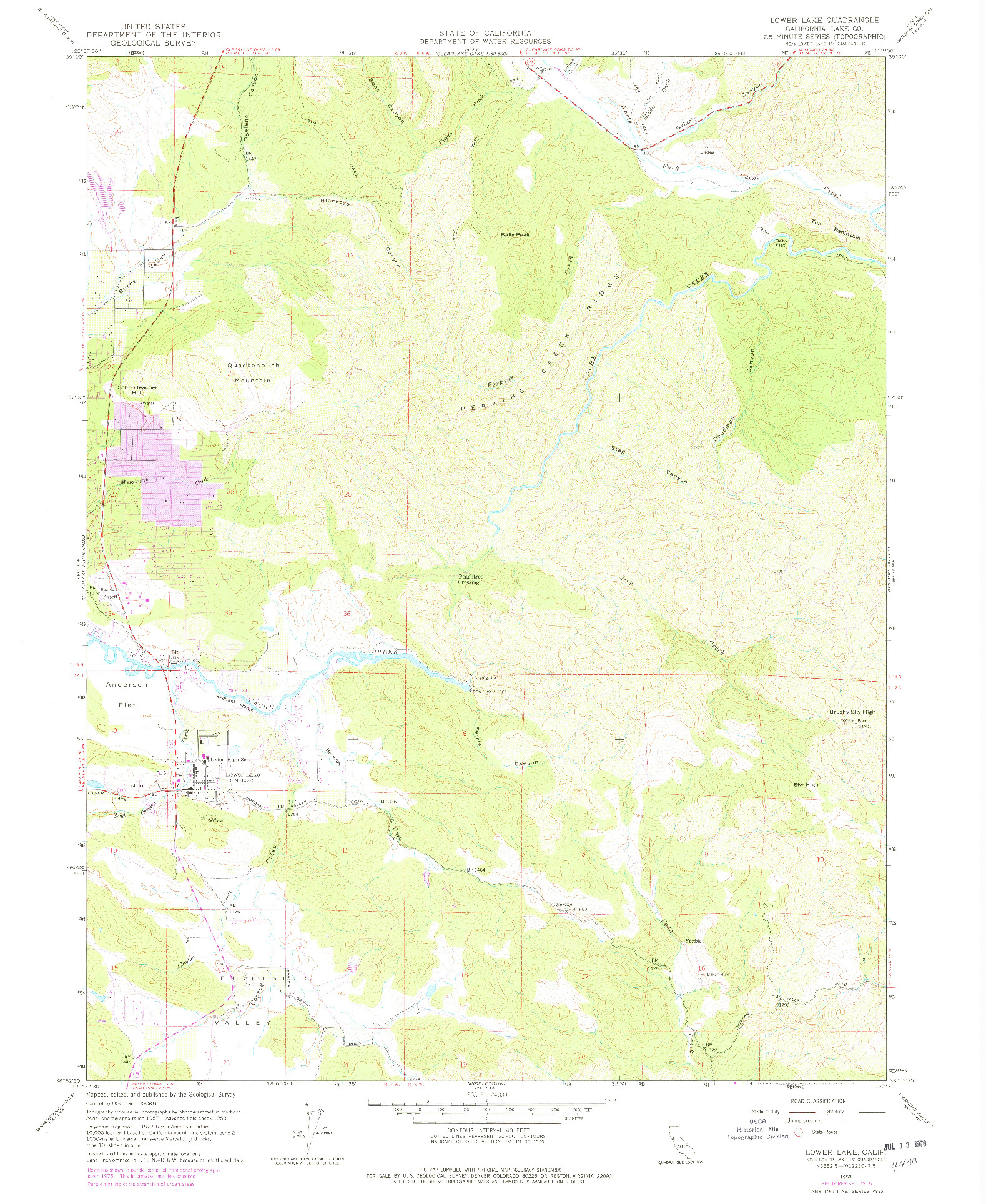 USGS 1:24000-SCALE QUADRANGLE FOR LOWER LAKE, CA 1958