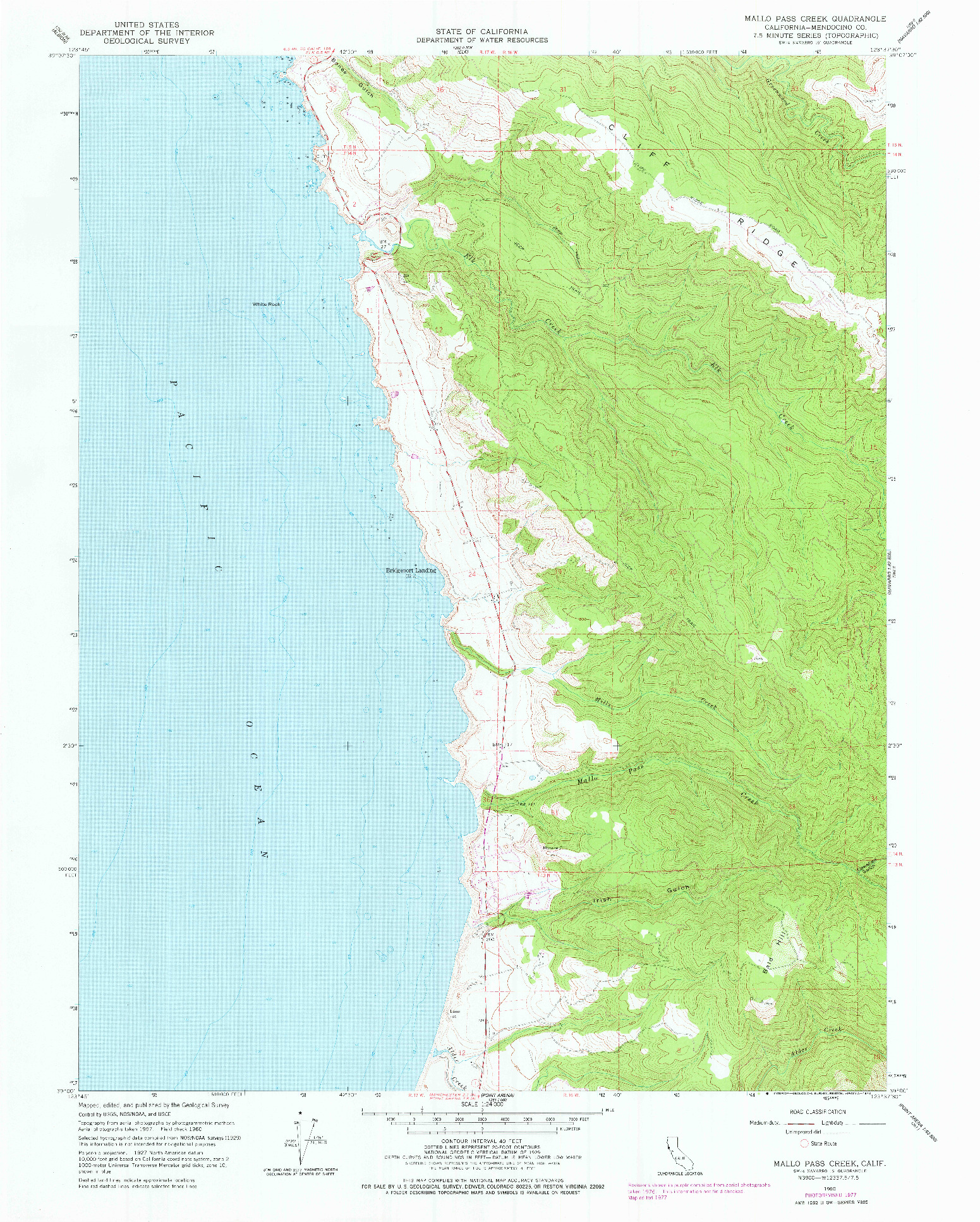 USGS 1:24000-SCALE QUADRANGLE FOR MALLO PASS CREEK, CA 1960