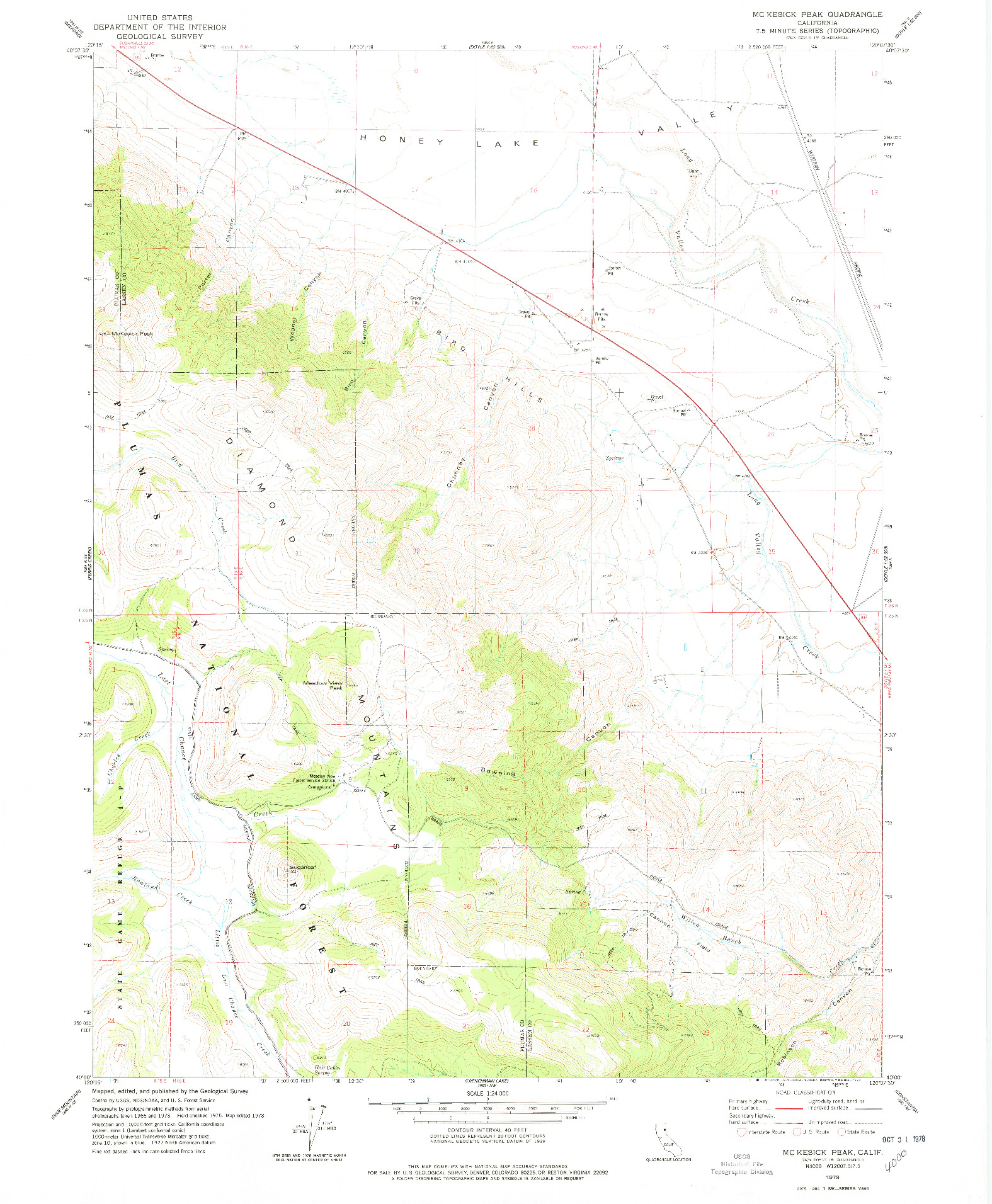 USGS 1:24000-SCALE QUADRANGLE FOR MC KESICK PEAK, CA 1978