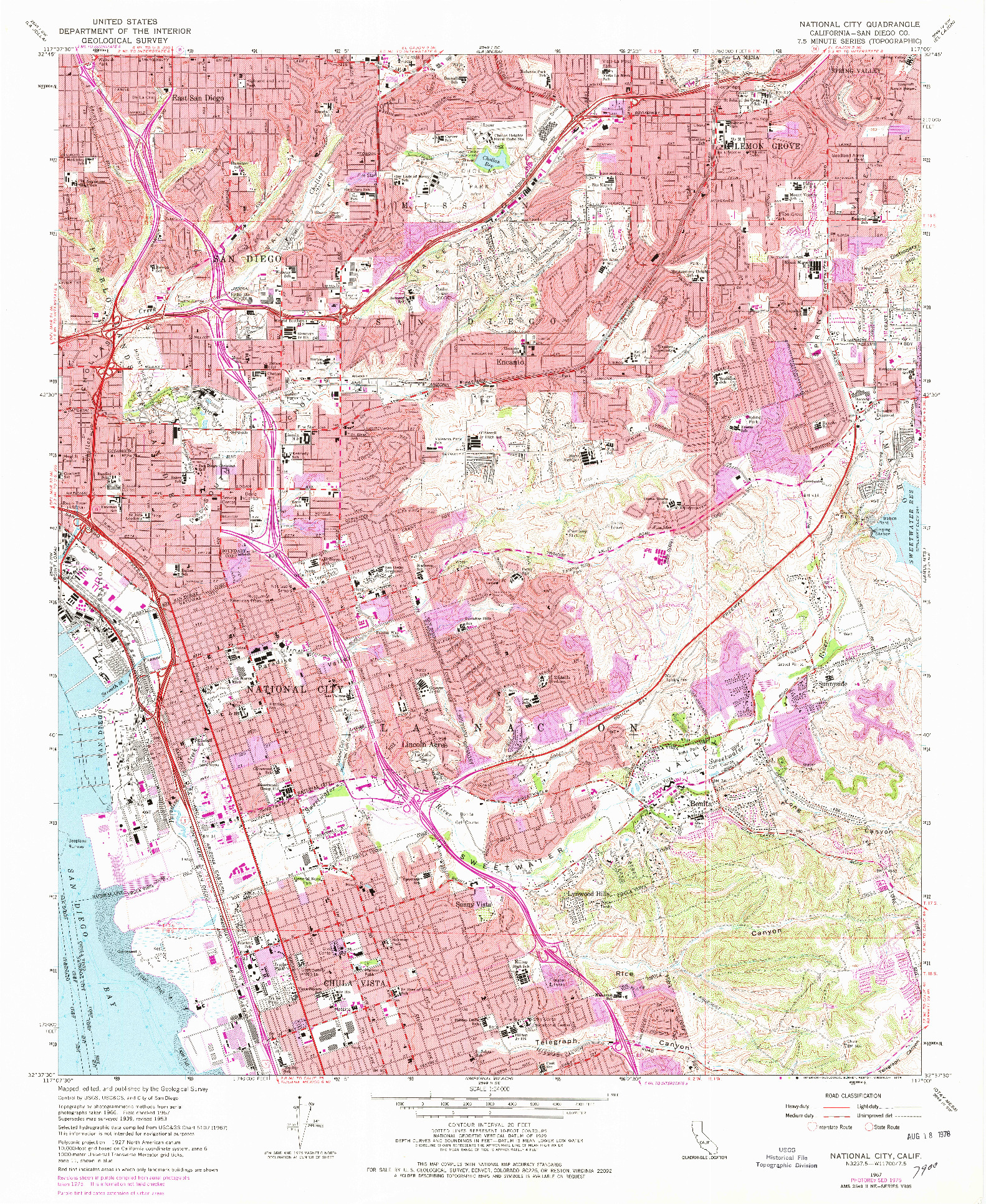 USGS 1:24000-SCALE QUADRANGLE FOR NATIONAL CITY, CA 1967