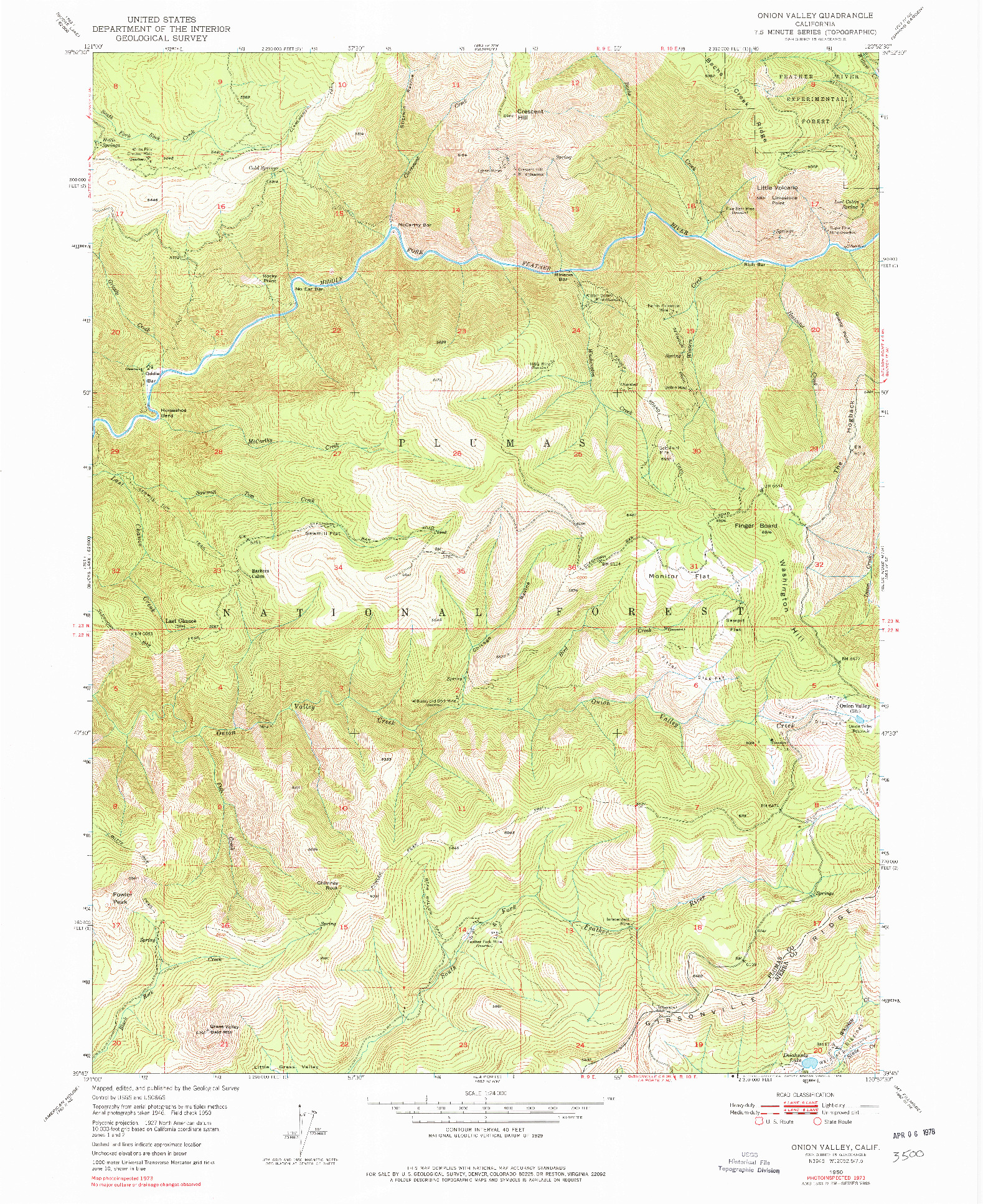 USGS 1:24000-SCALE QUADRANGLE FOR ONION VALLEY, CA 1950