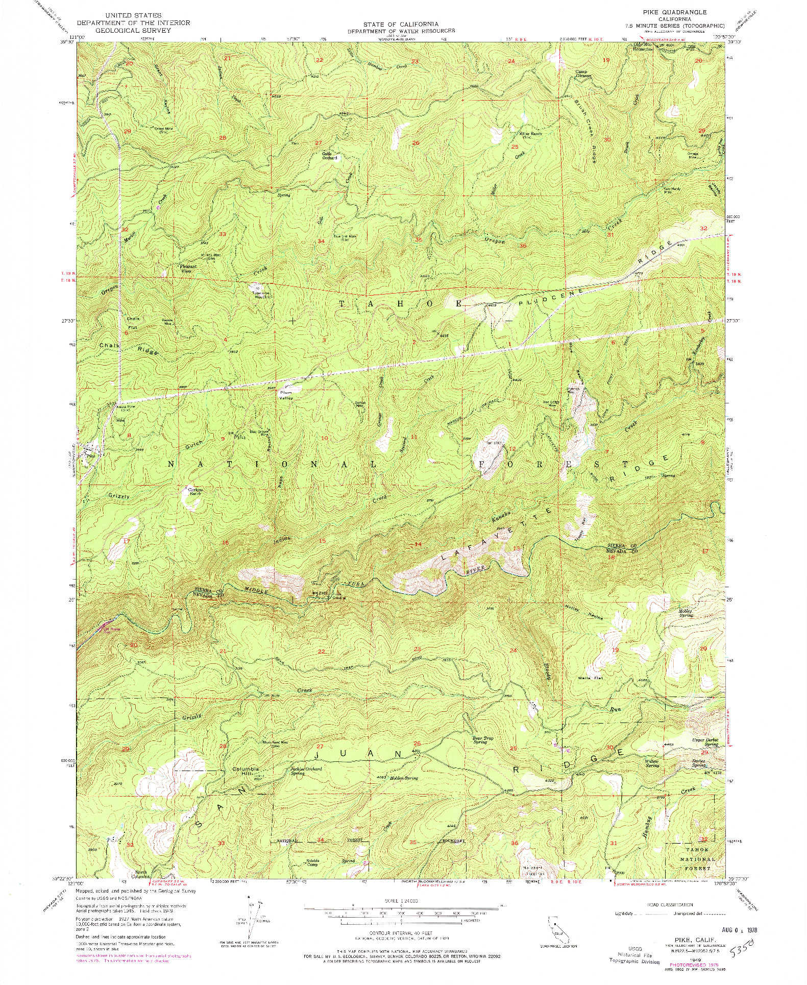 USGS 1:24000-SCALE QUADRANGLE FOR PIKE, CA 1949