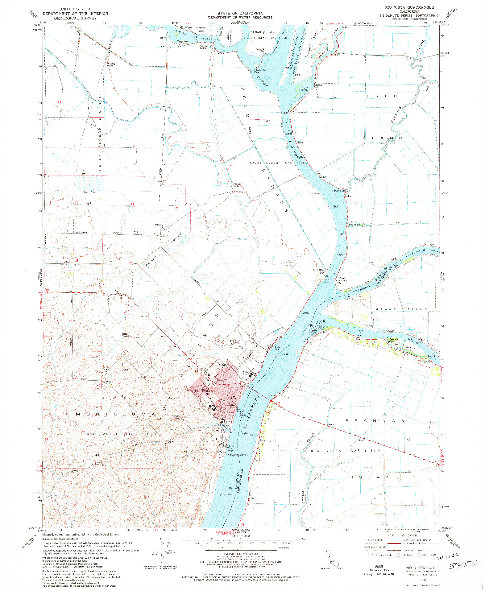 USGS 1:24000-SCALE QUADRANGLE FOR RIO VISTA, CA 1978