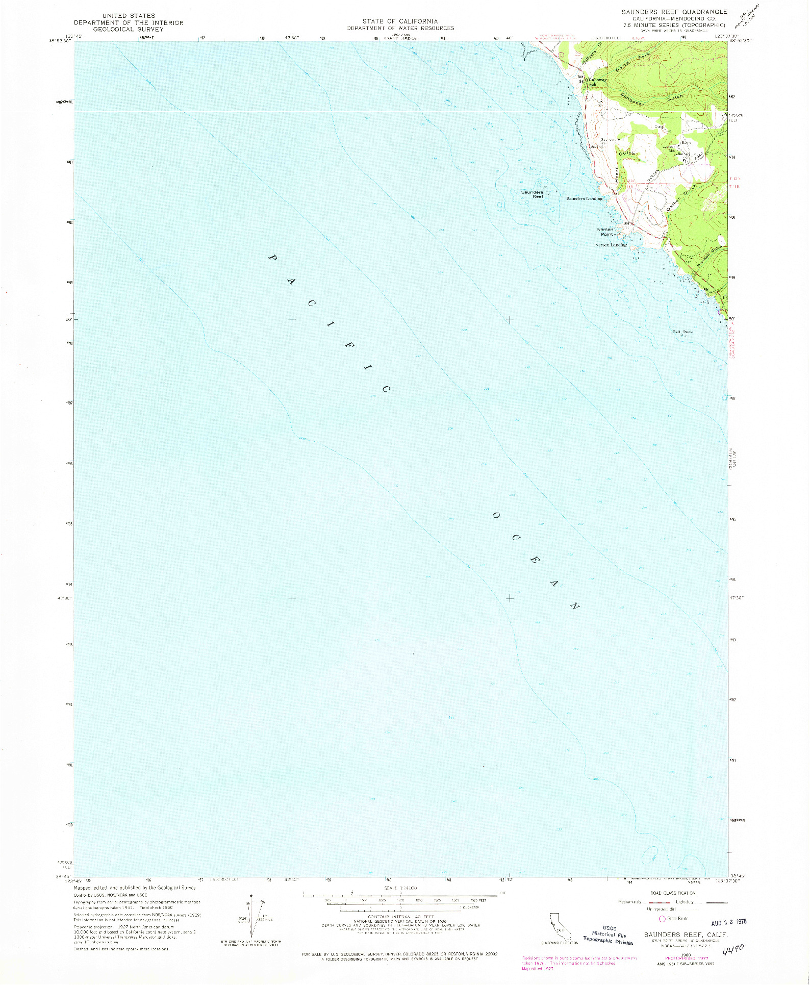 USGS 1:24000-SCALE QUADRANGLE FOR SAUNDERS REEF, CA 1960