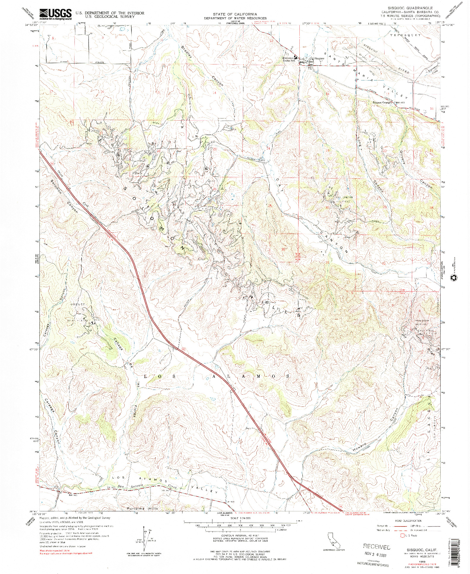 USGS 1:24000-SCALE QUADRANGLE FOR SISQUOC, CA 1959