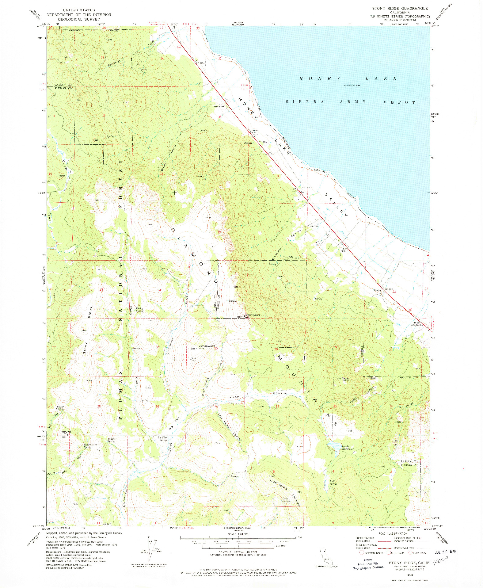 USGS 1:24000-SCALE QUADRANGLE FOR STONY RIDGE, CA 1978