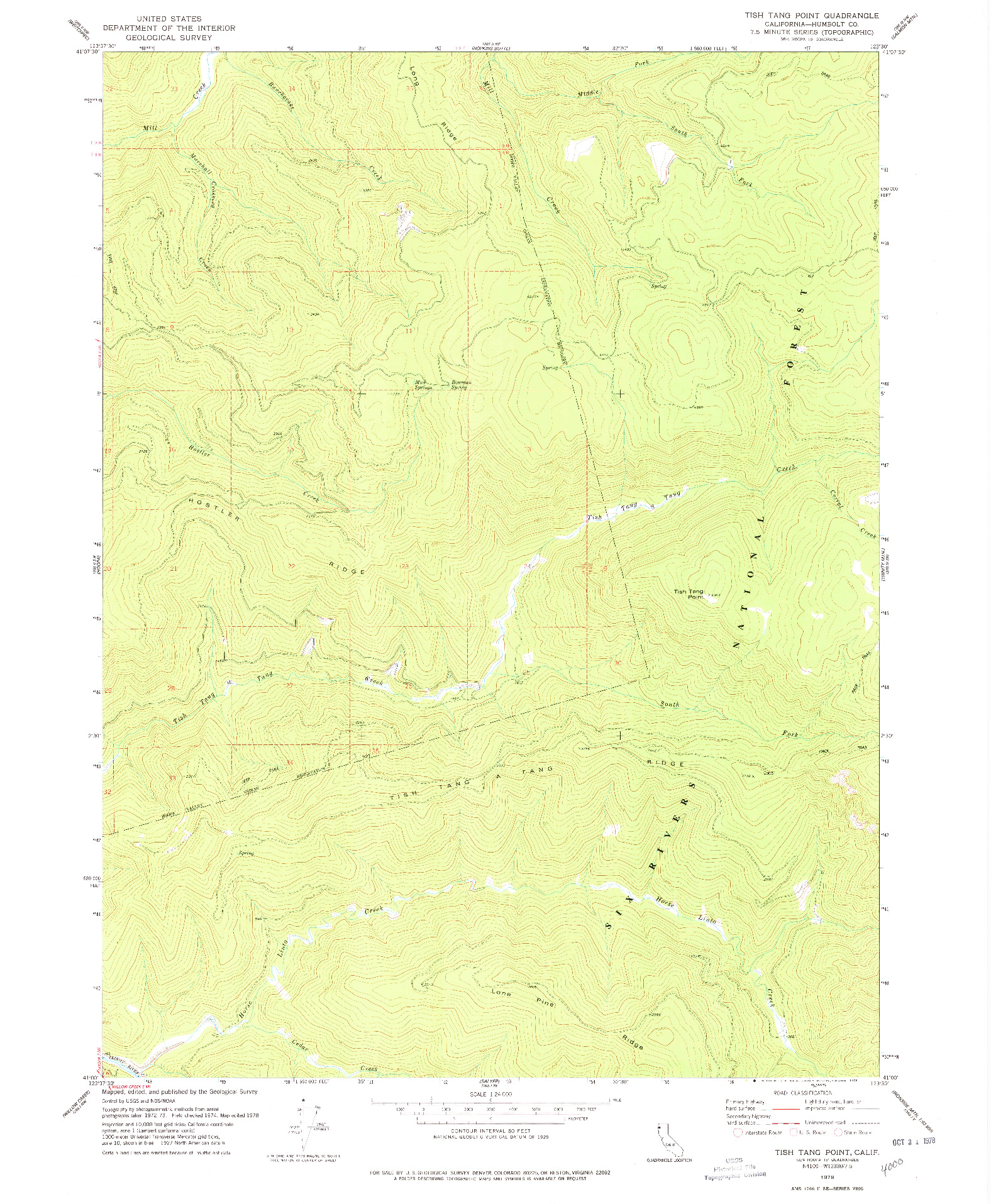 USGS 1:24000-SCALE QUADRANGLE FOR TISH TANG POINT, CA 1978