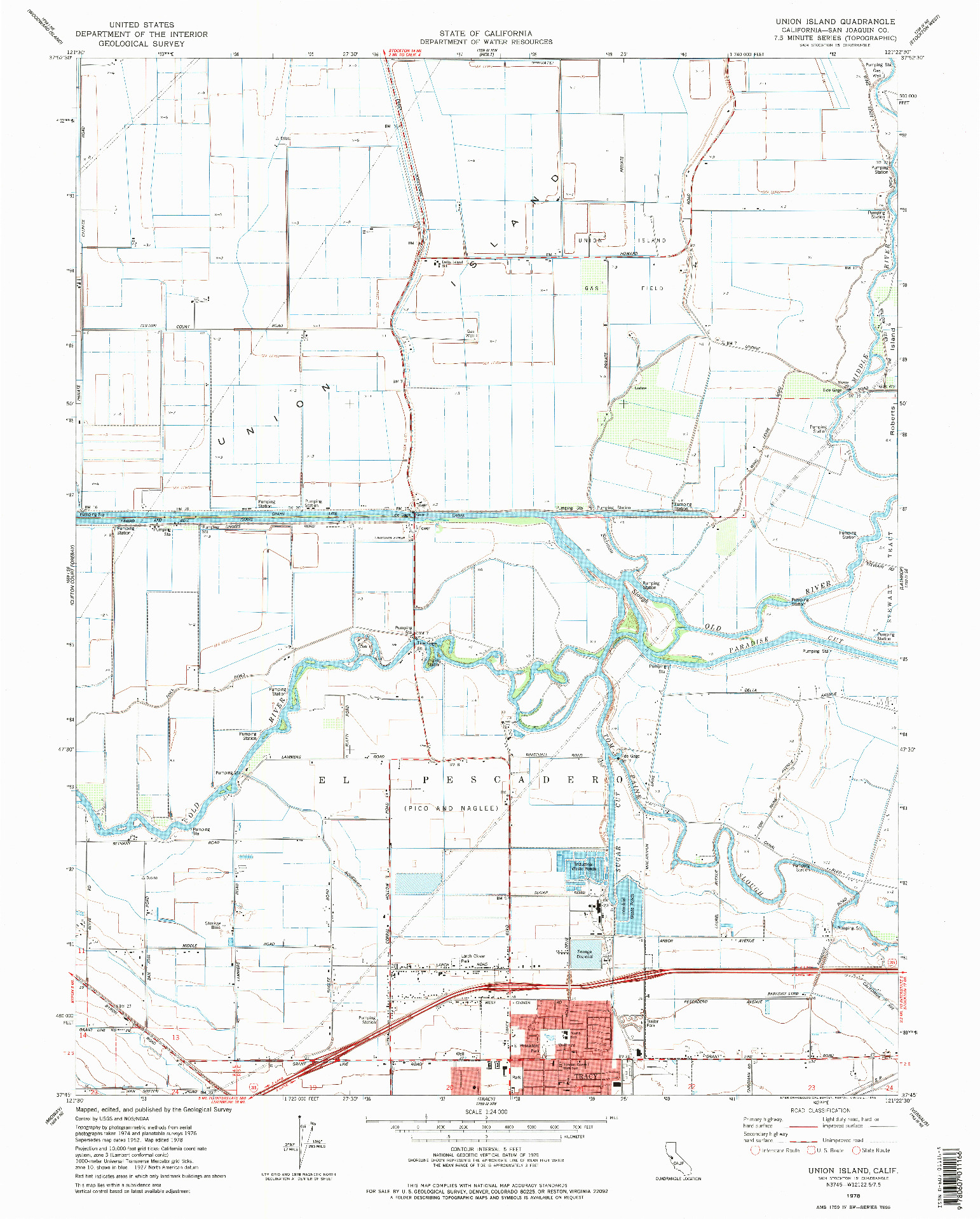 USGS 1:24000-SCALE QUADRANGLE FOR UNION ISLAND, CA 1978