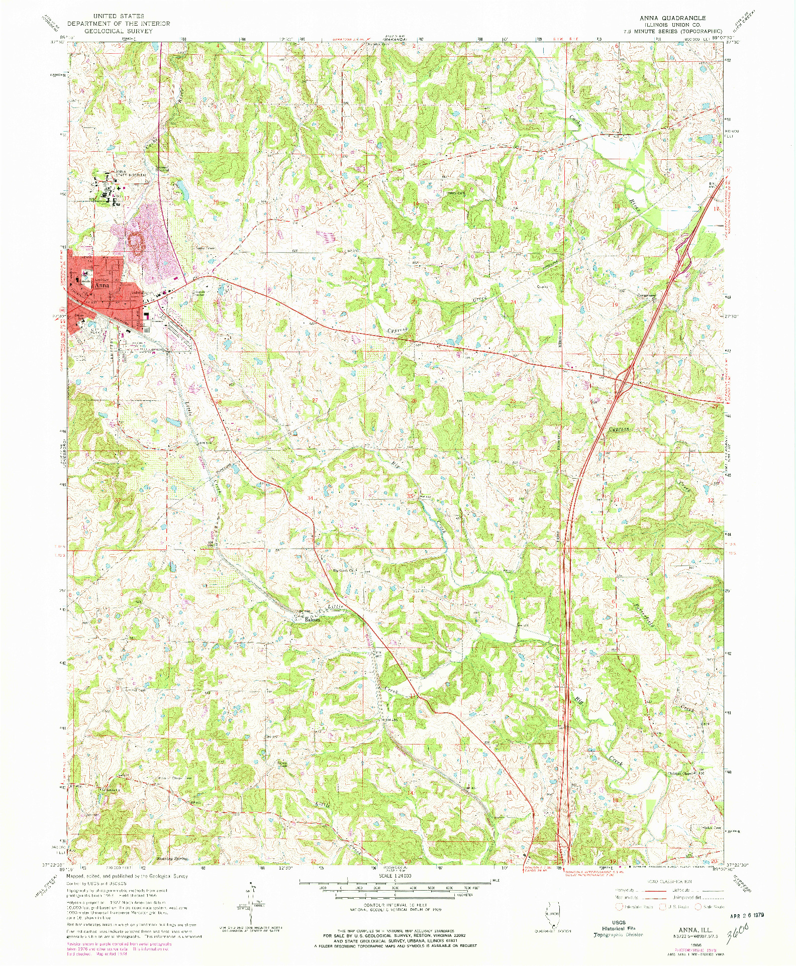 USGS 1:24000-SCALE QUADRANGLE FOR ANNA, IL 1966