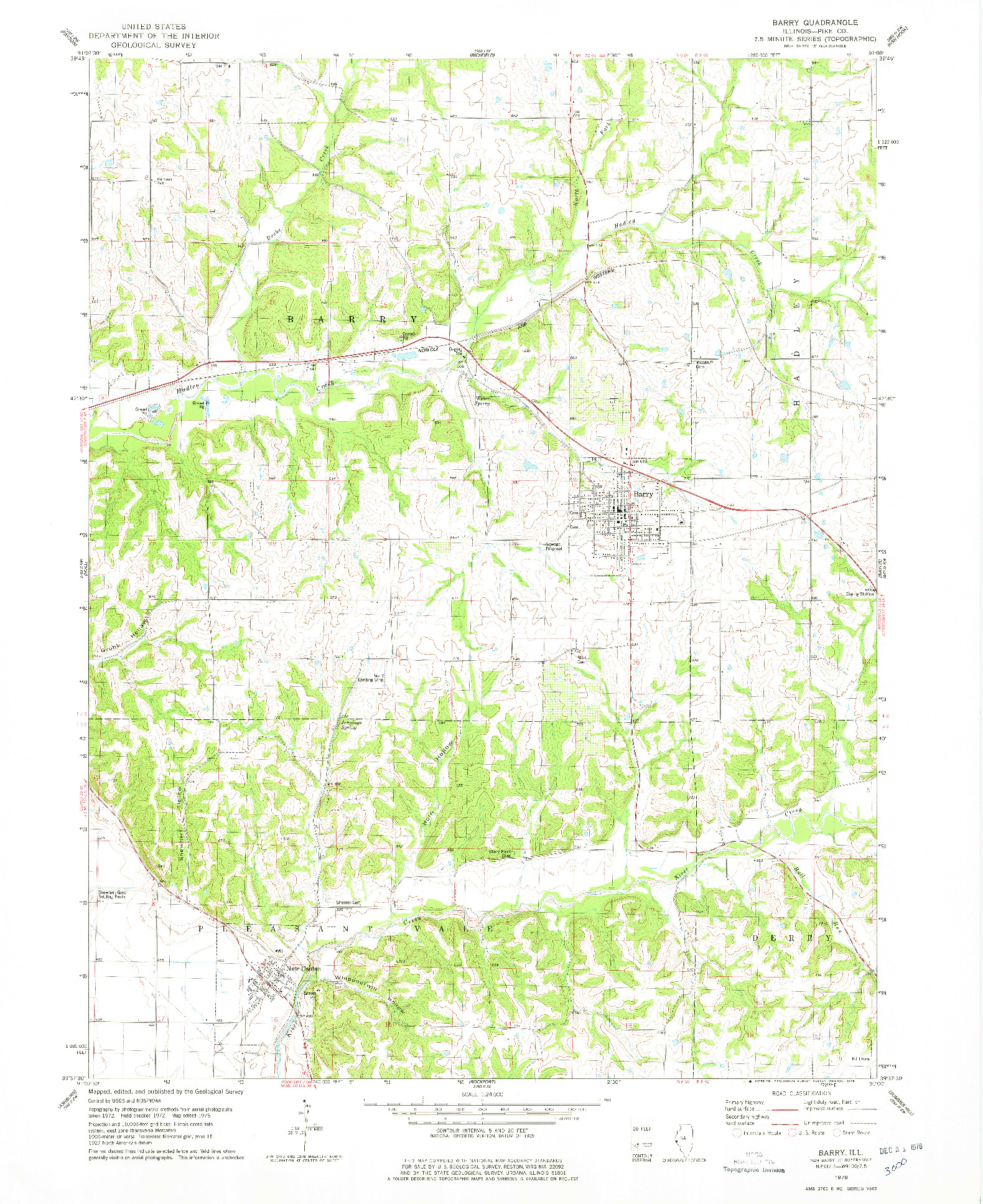 USGS 1:24000-SCALE QUADRANGLE FOR BARRY, IL 1978