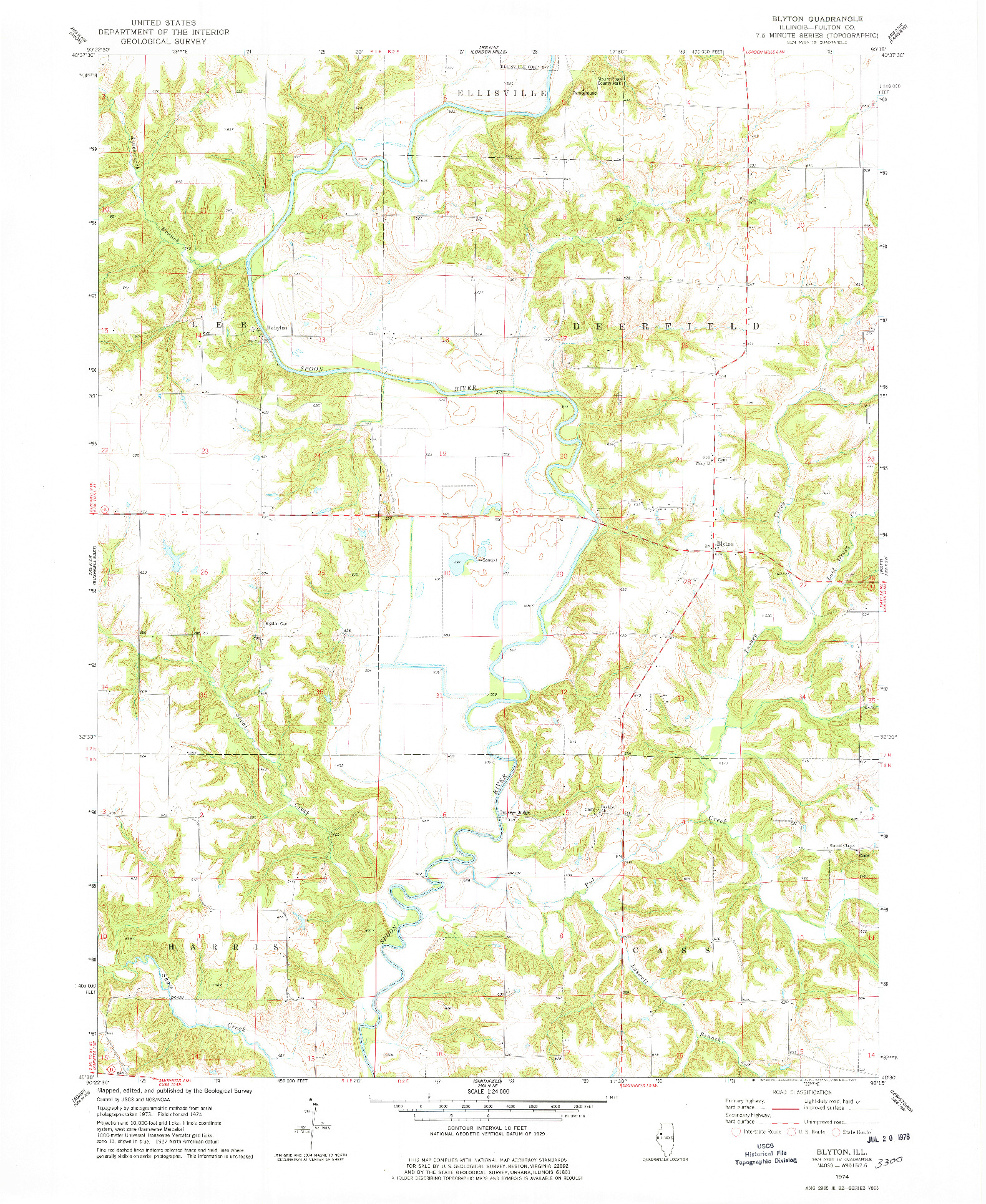 USGS 1:24000-SCALE QUADRANGLE FOR BLYTON, IL 1974