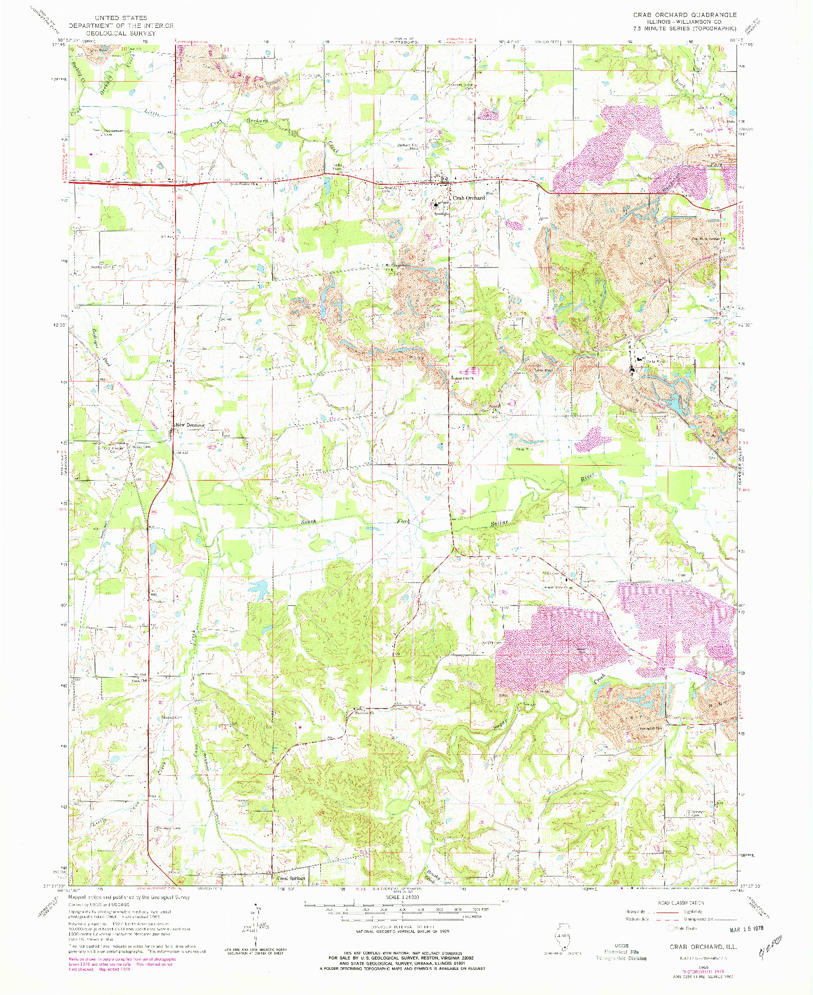 USGS 1:24000-SCALE QUADRANGLE FOR CRAB ORCHARD, IL 1965