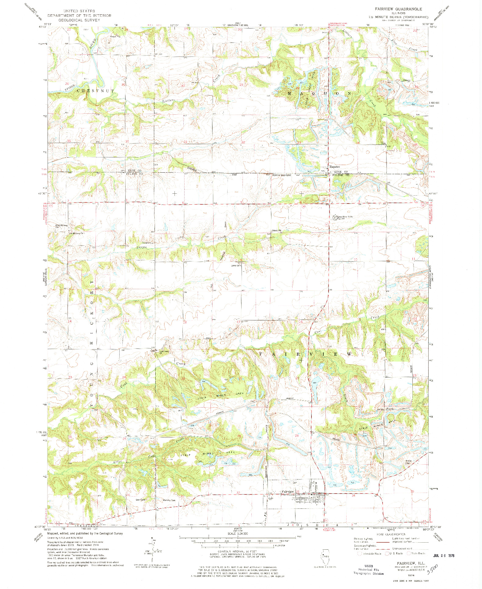 USGS 1:24000-SCALE QUADRANGLE FOR FAIRVIEW, IL 1974