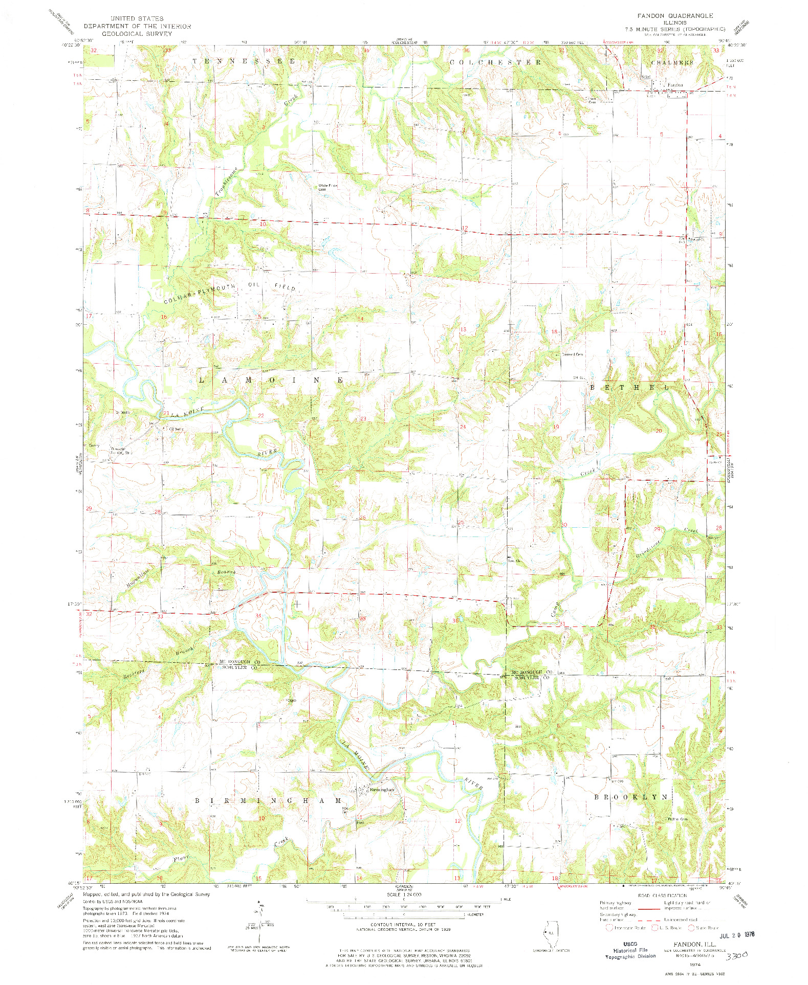 USGS 1:24000-SCALE QUADRANGLE FOR FANDON, IL 1974
