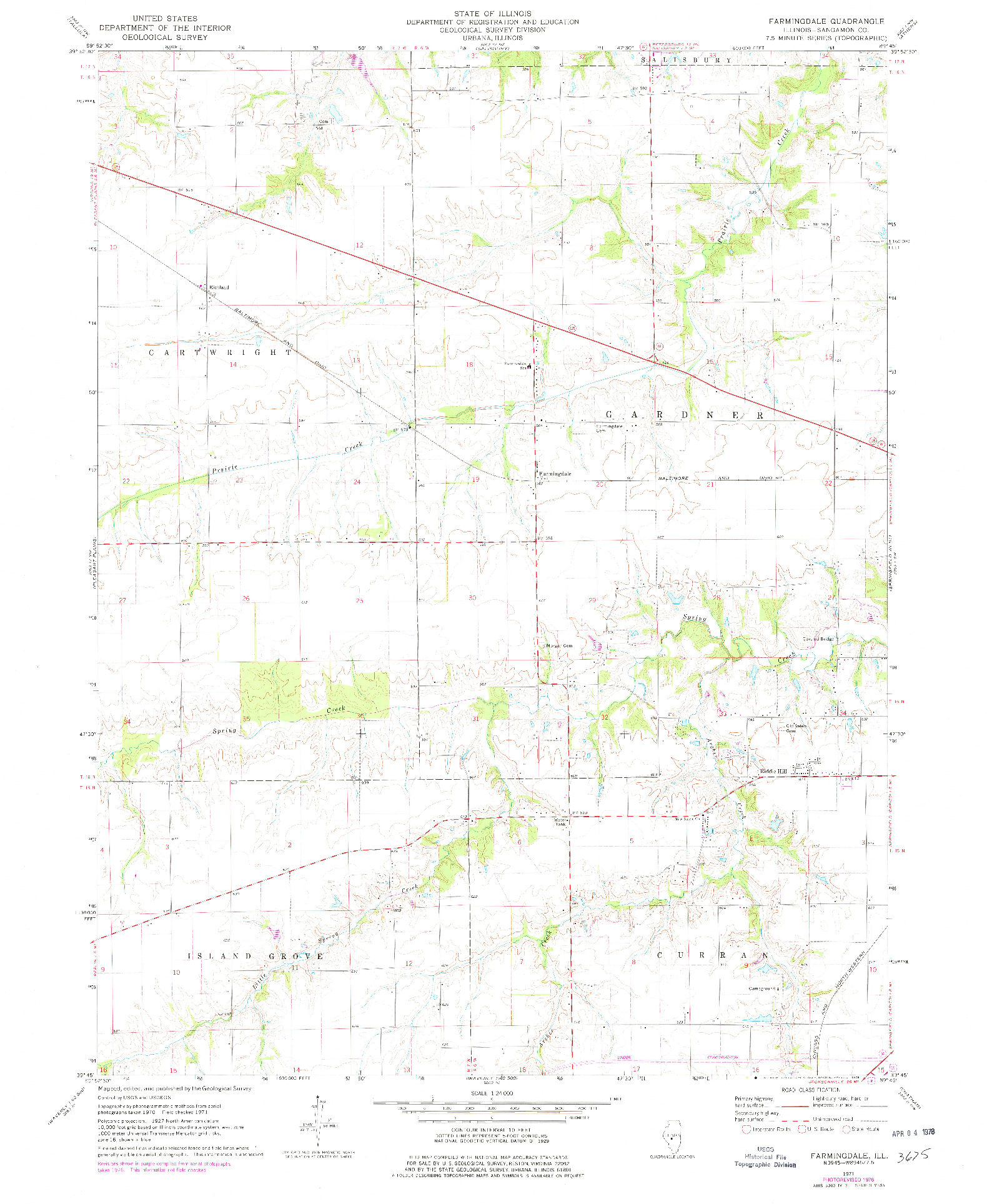 USGS 1:24000-SCALE QUADRANGLE FOR FARMINGDALE, IL 1976