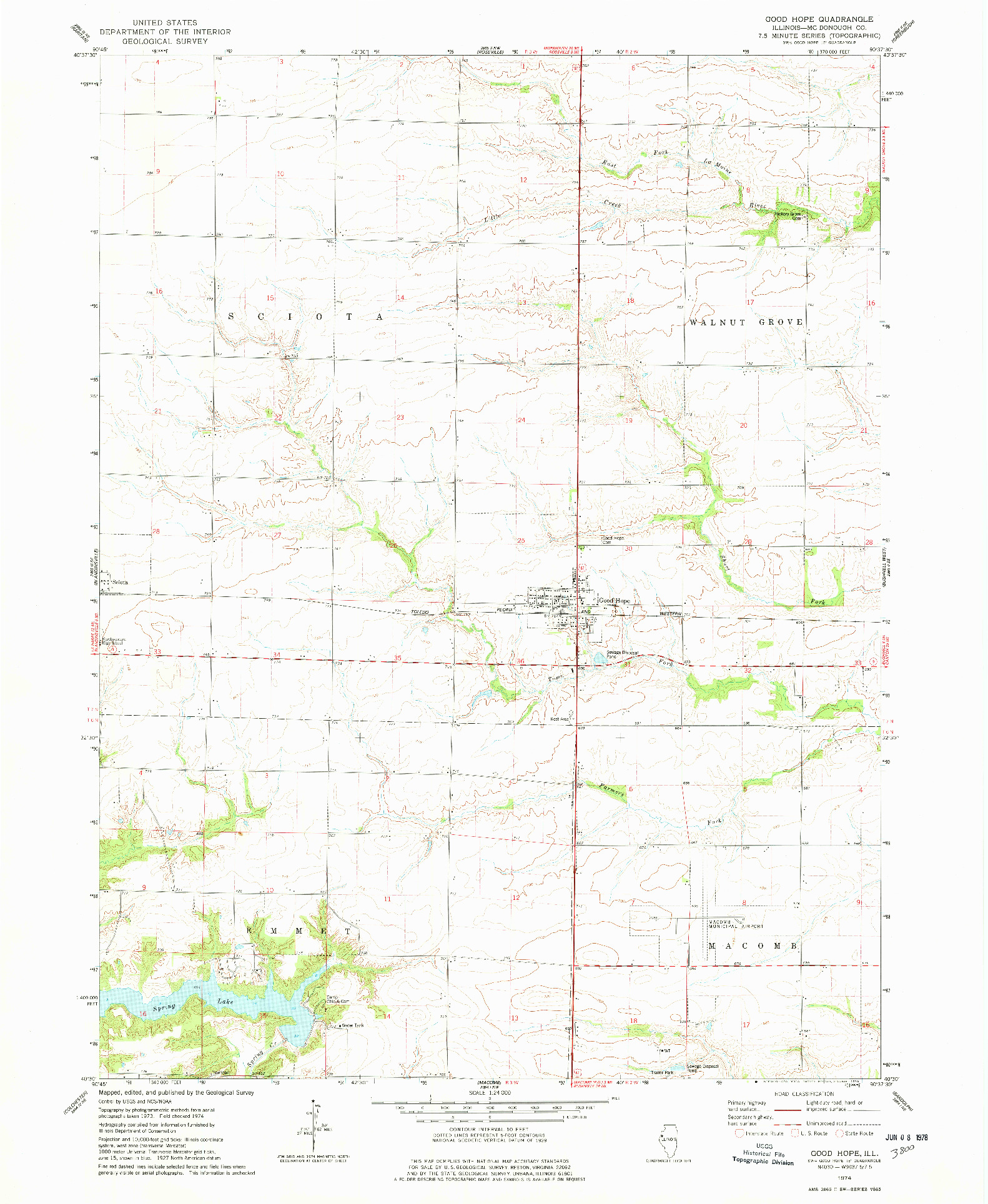 USGS 1:24000-SCALE QUADRANGLE FOR GOOD HOPE, IL 1974