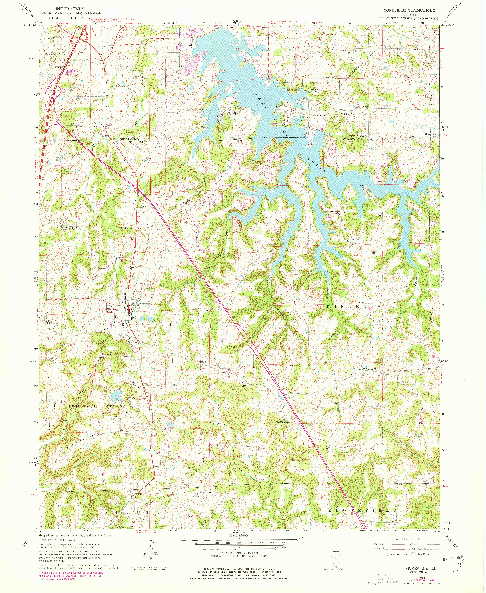 USGS 1:24000-SCALE QUADRANGLE FOR GOREVILLE, IL 1966