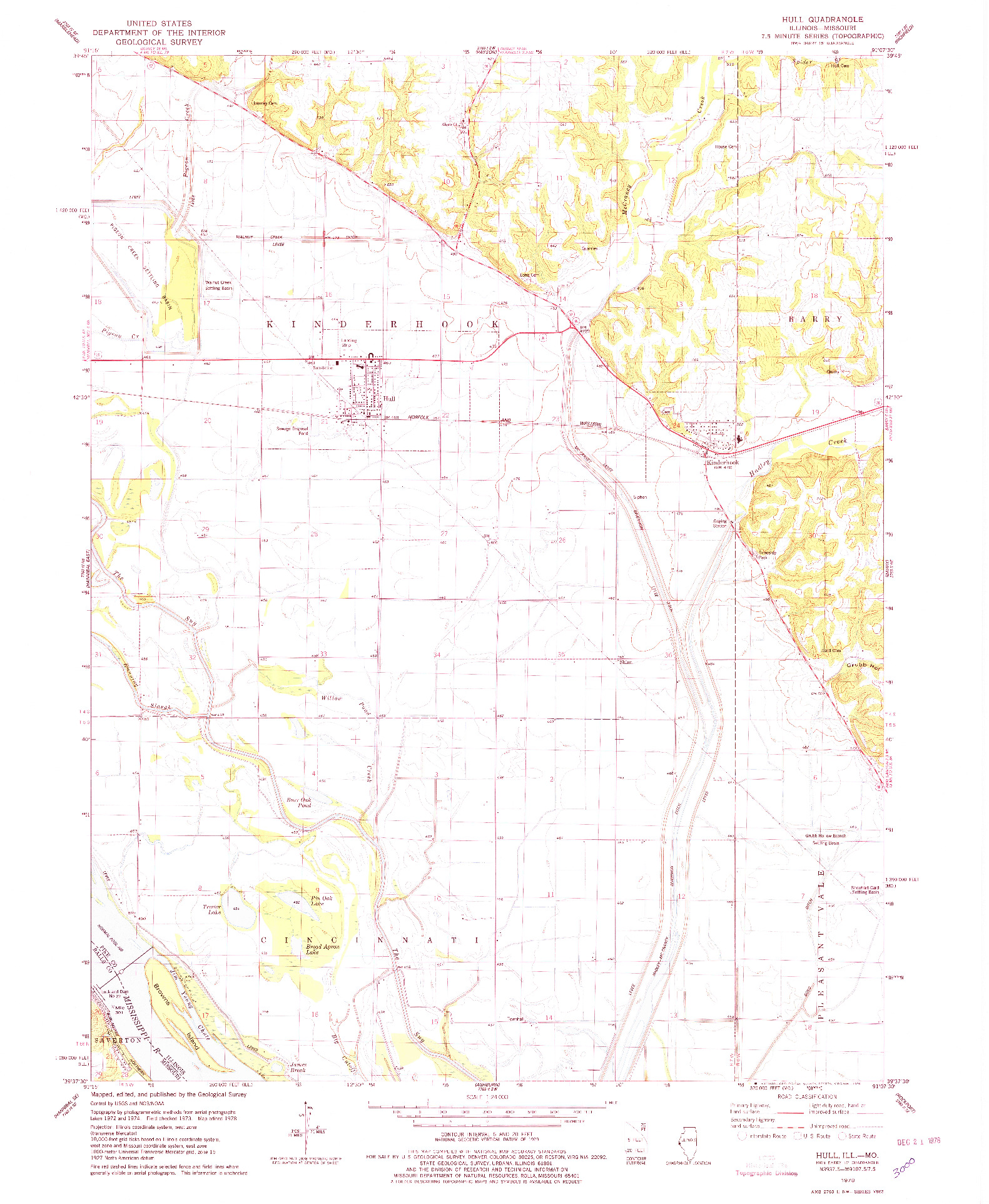 USGS 1:24000-SCALE QUADRANGLE FOR HULL, IL 1978