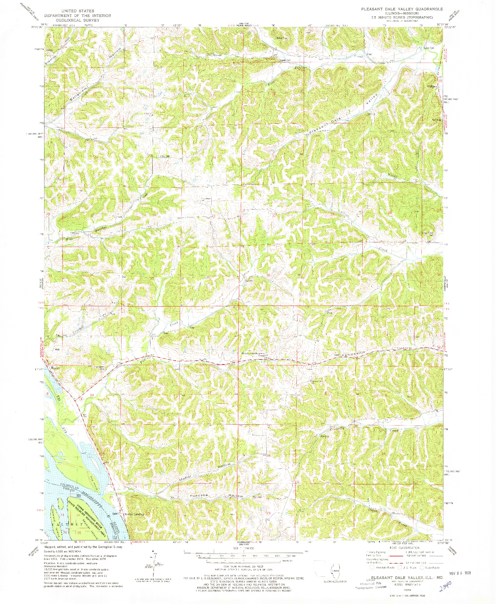 USGS 1:24000-SCALE QUADRANGLE FOR PLEASANT DALE VALLEY, IL 1978