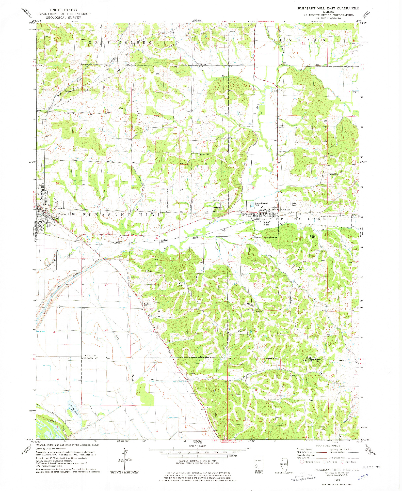 USGS 1:24000-SCALE QUADRANGLE FOR PLEASANT HILL EAST, IL 1978
