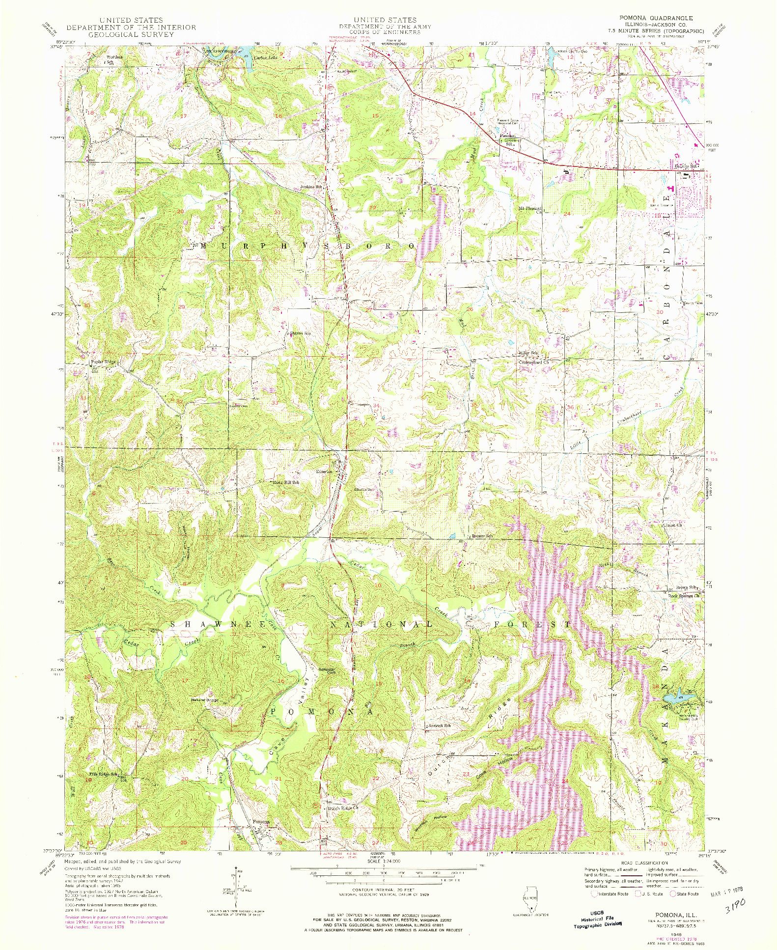 USGS 1:24000-SCALE QUADRANGLE FOR POMONA, IL 1948