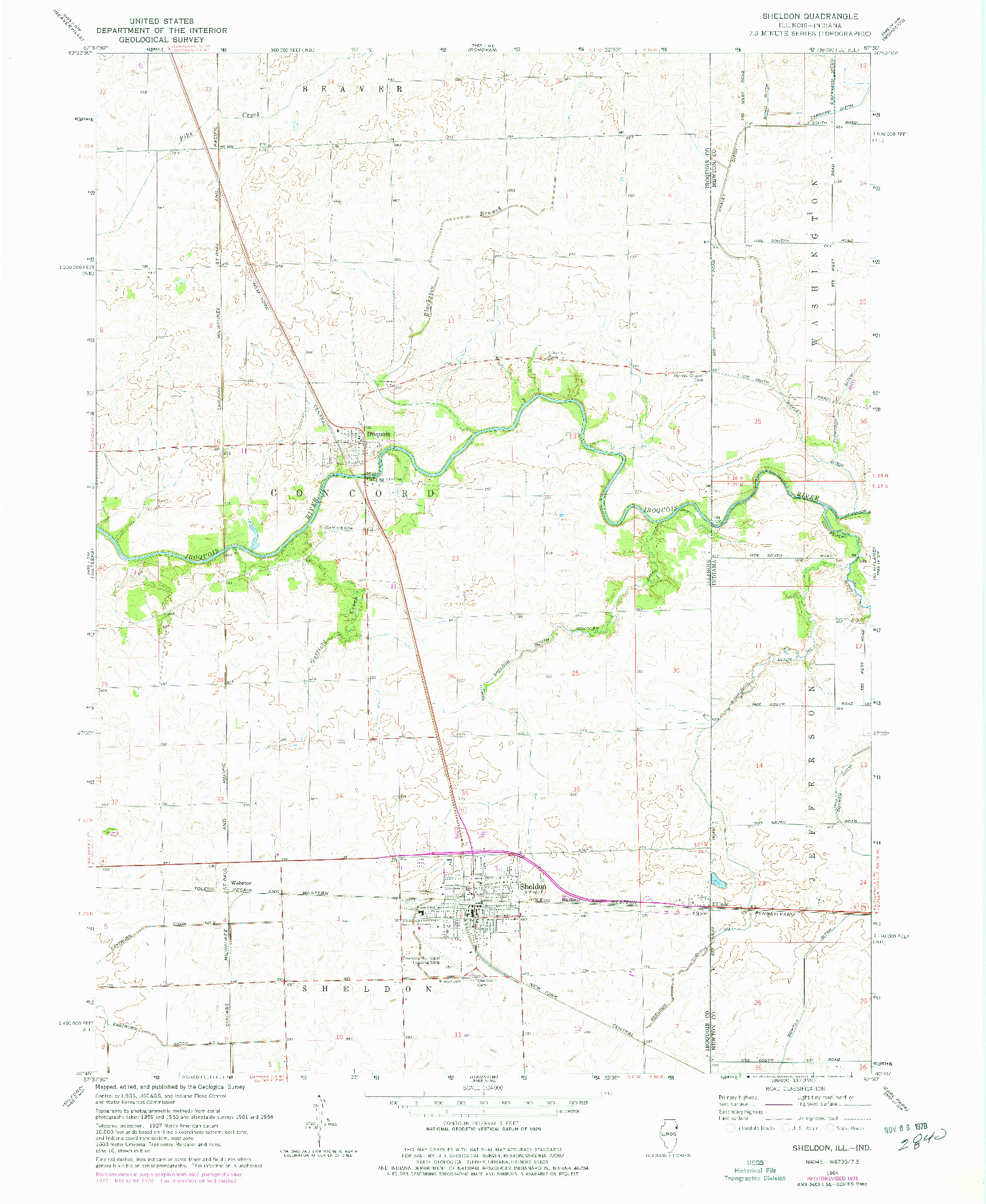 USGS 1:24000-SCALE QUADRANGLE FOR SHELDON, IL 1964